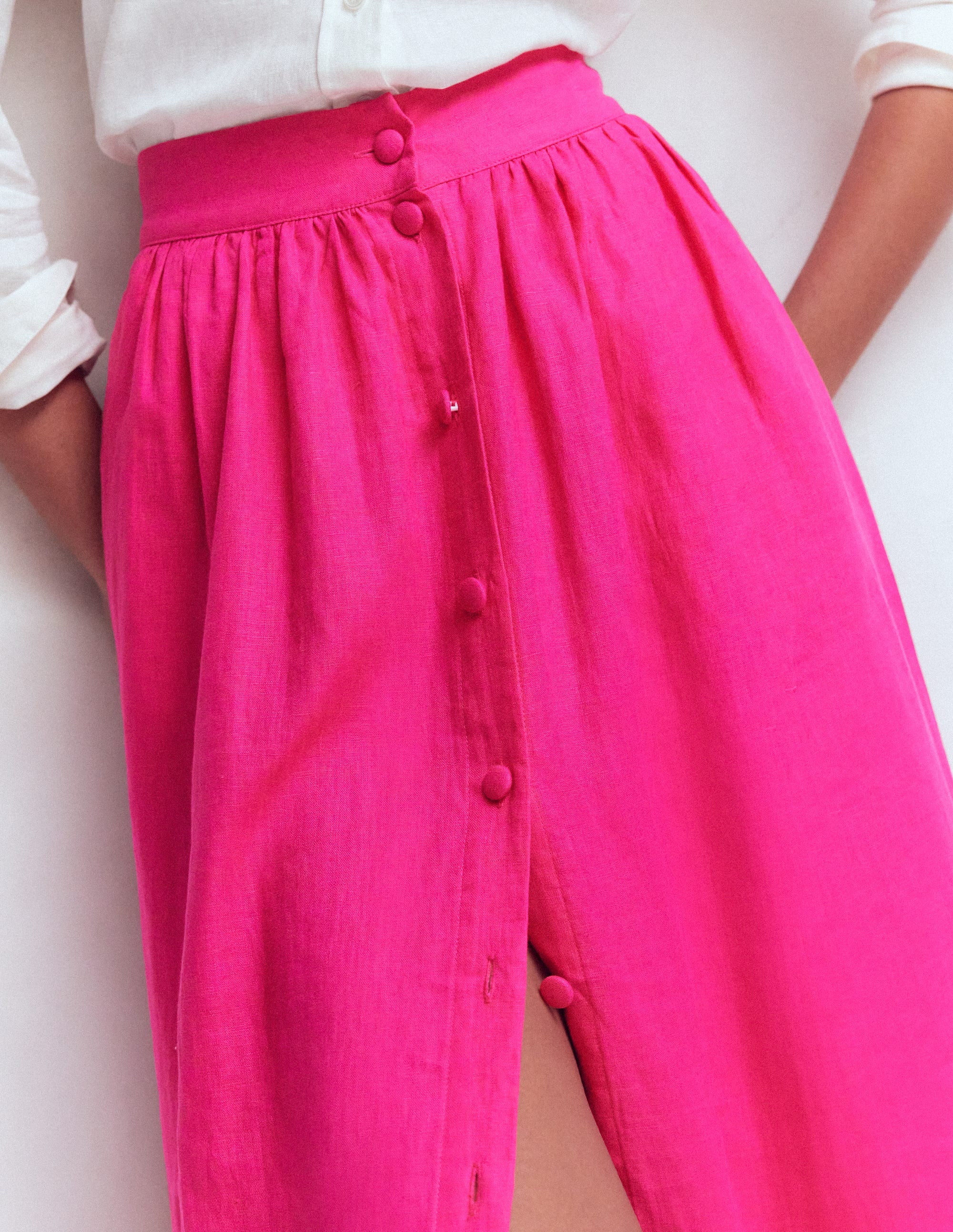 Emma Linen Maxi Skirt-Pink Peony - Image 2