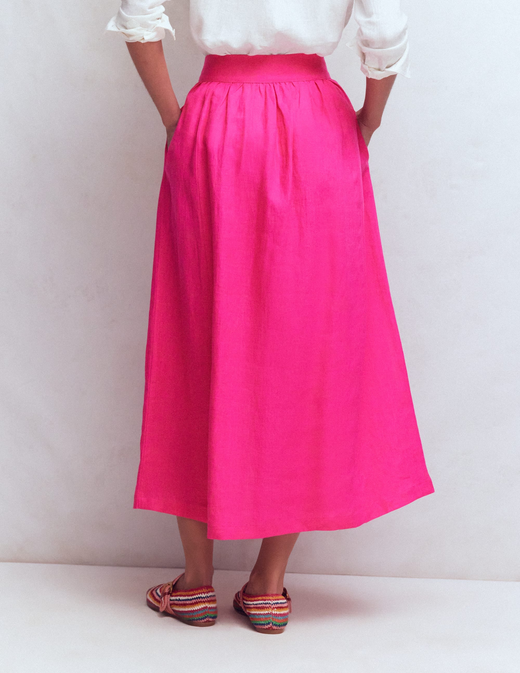 Emma Linen Maxi Skirt-Pink Peony - Image 3