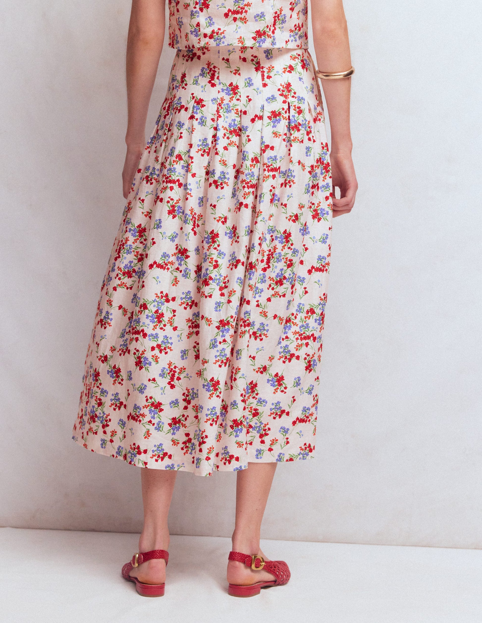 Valentina Linen Skirt-Ivory, Bloom Scatter-3