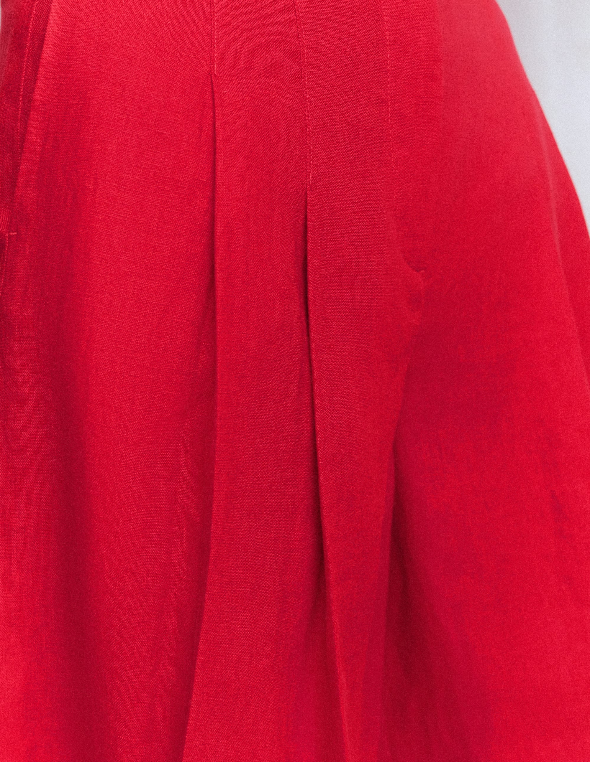 Highbury Linen Shorts-Deep Red - Image 3