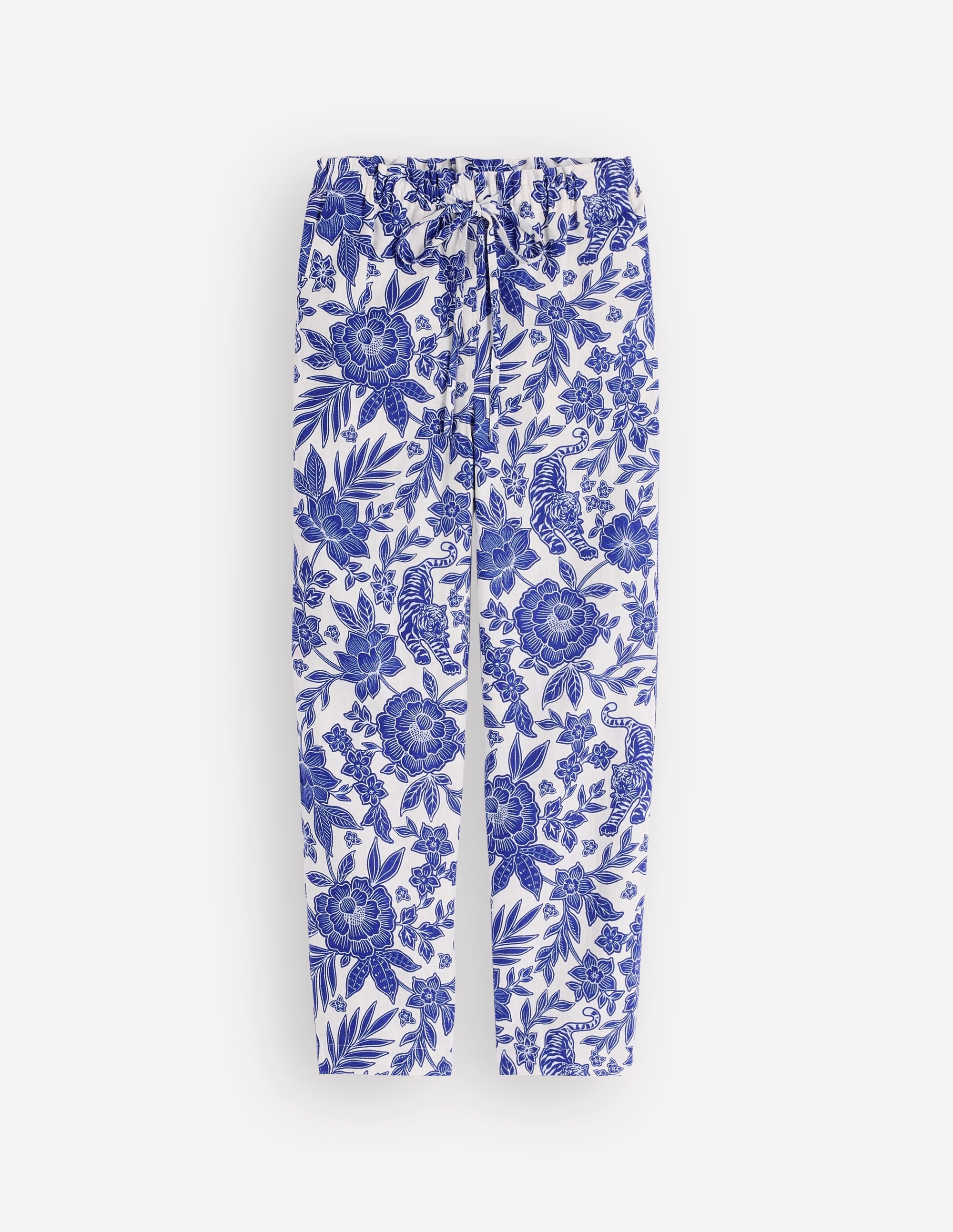 Islington Linen Crop Trousers-Mazarine Blue, Tigers Paradise - Image 8