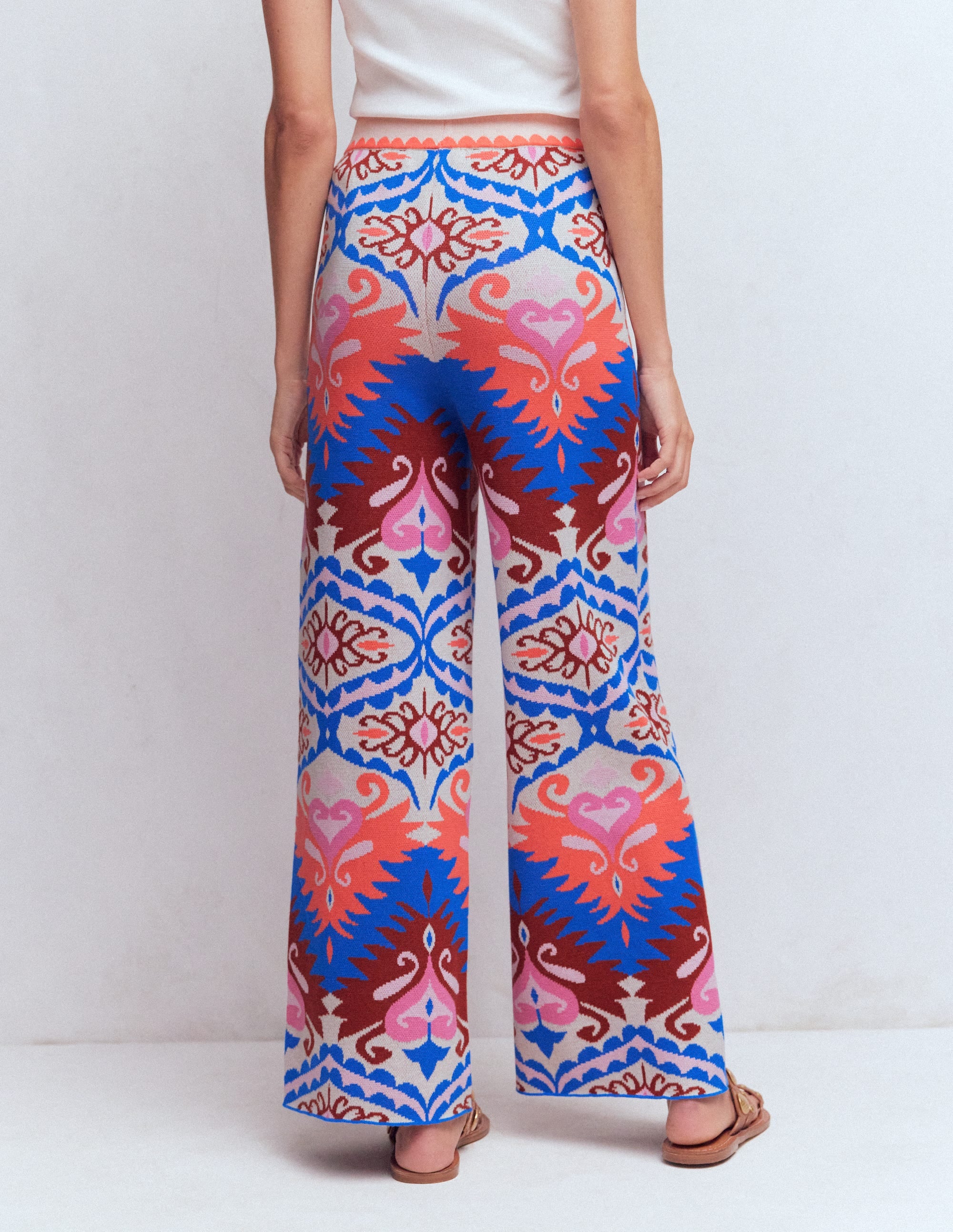 Jacquard Knitted Trousers-Multi Aztec - Image 3