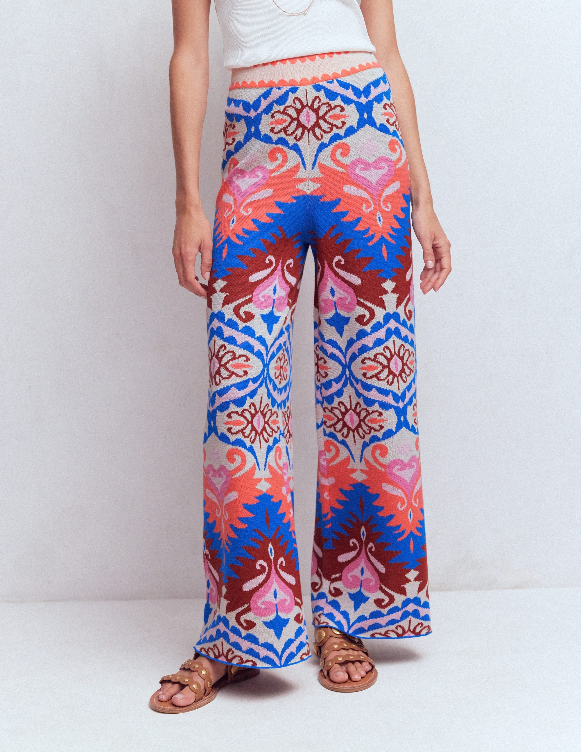 Jacquard Knitted Trousers-Multi Aztec - Image 5