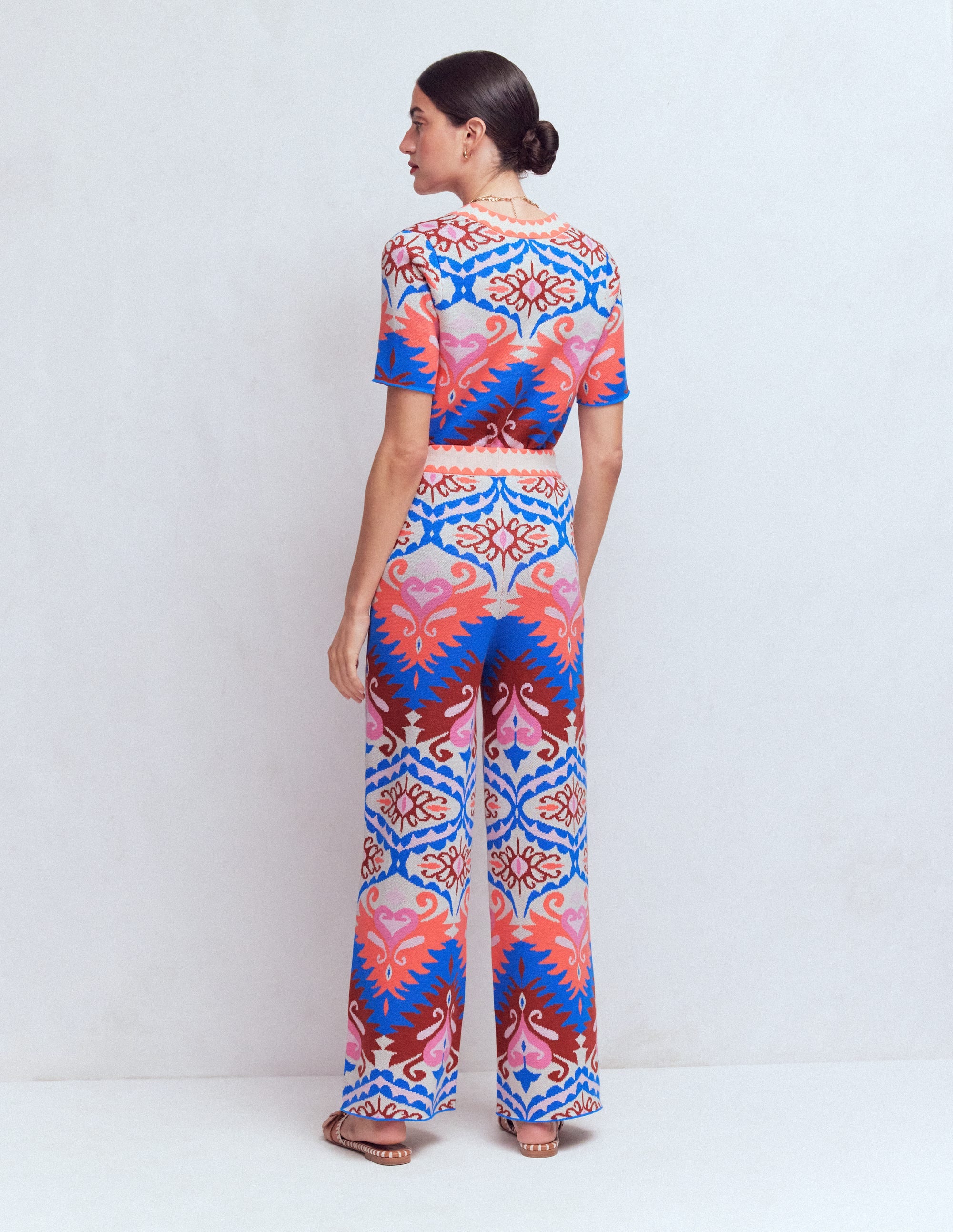 Jacquard Knitted Trousers-Multi Aztec - Image 8