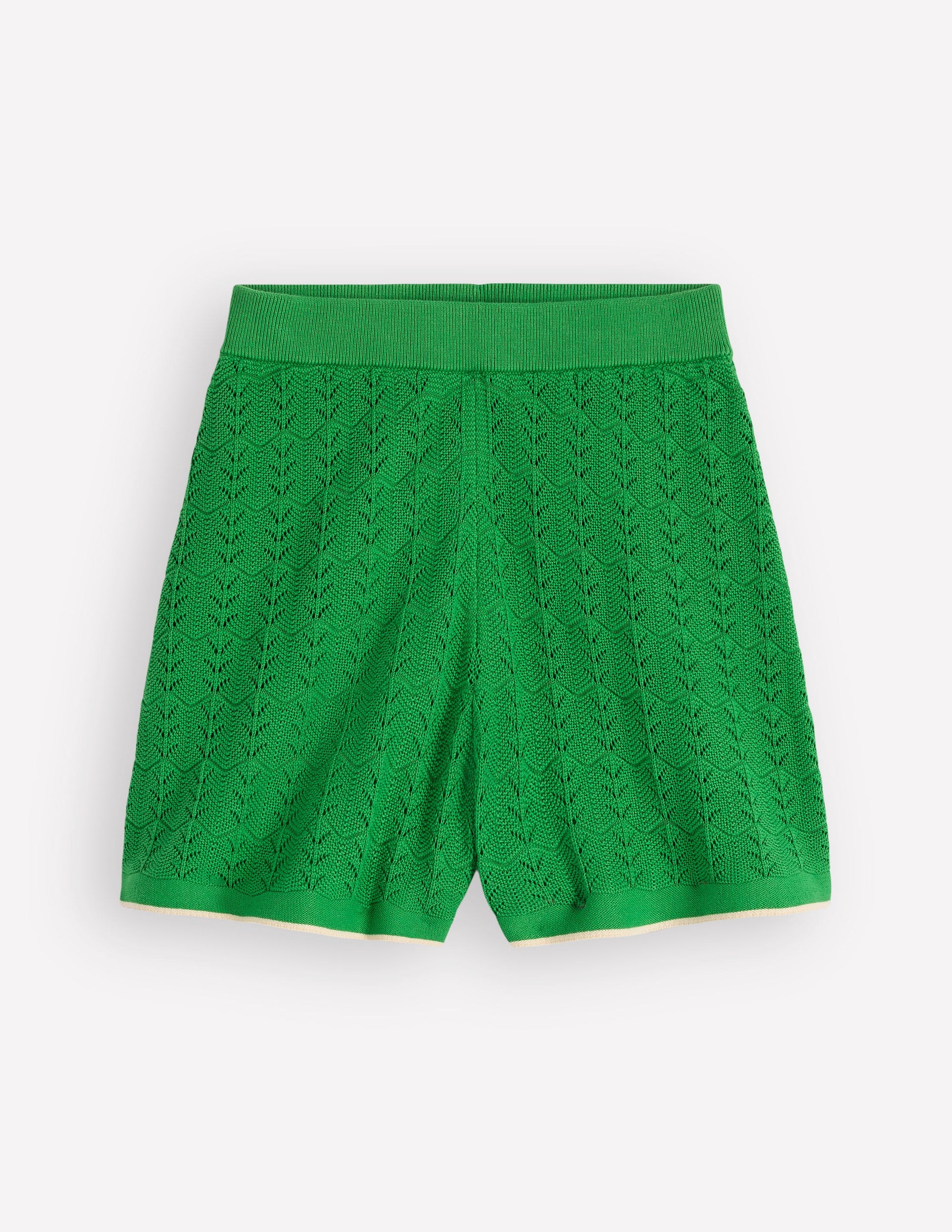 Knitted Pointelle Shorts-Lime Juice Green-8