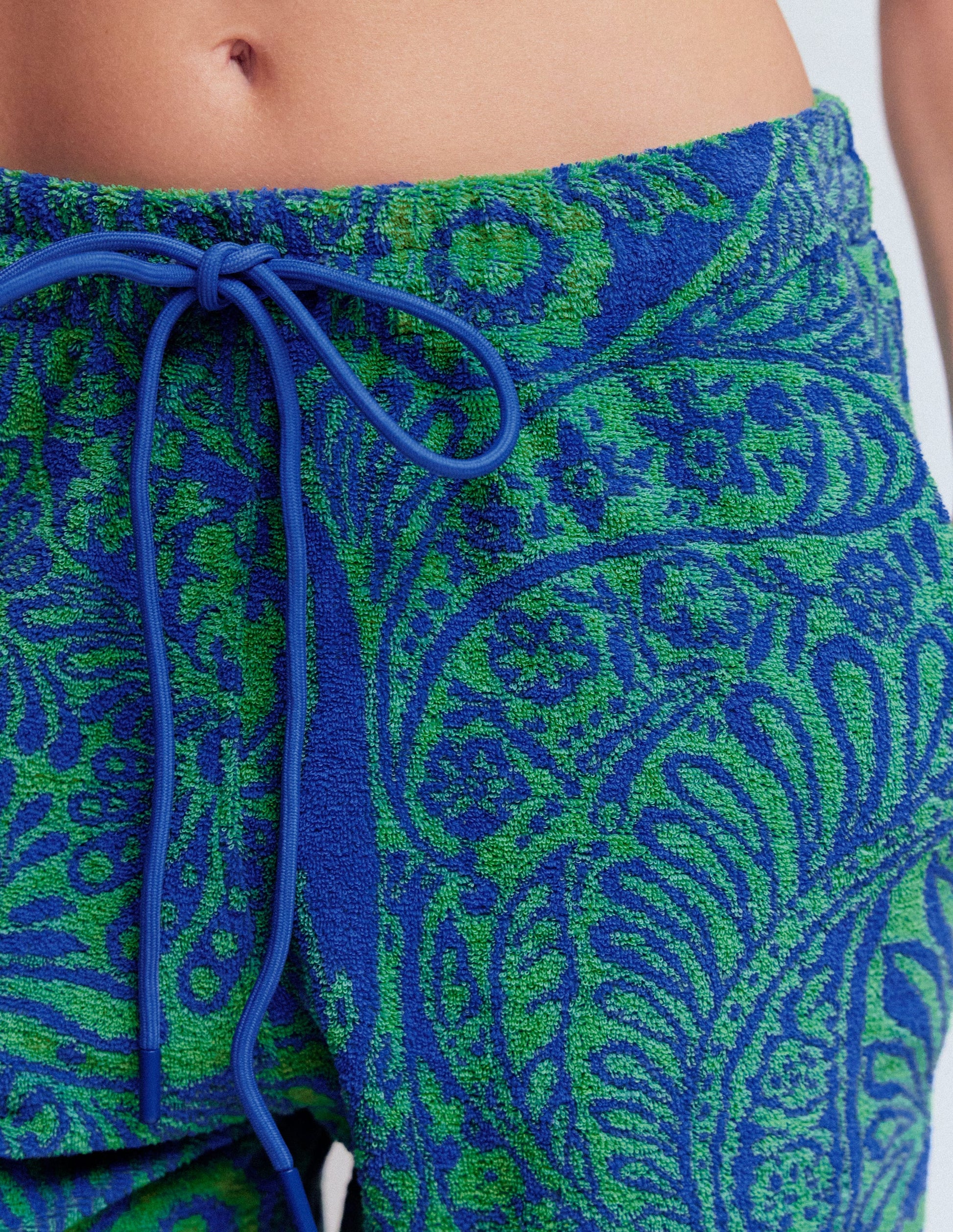 Islington Towelling Shorts-Green/ Blue, Enchanted Paisley-2