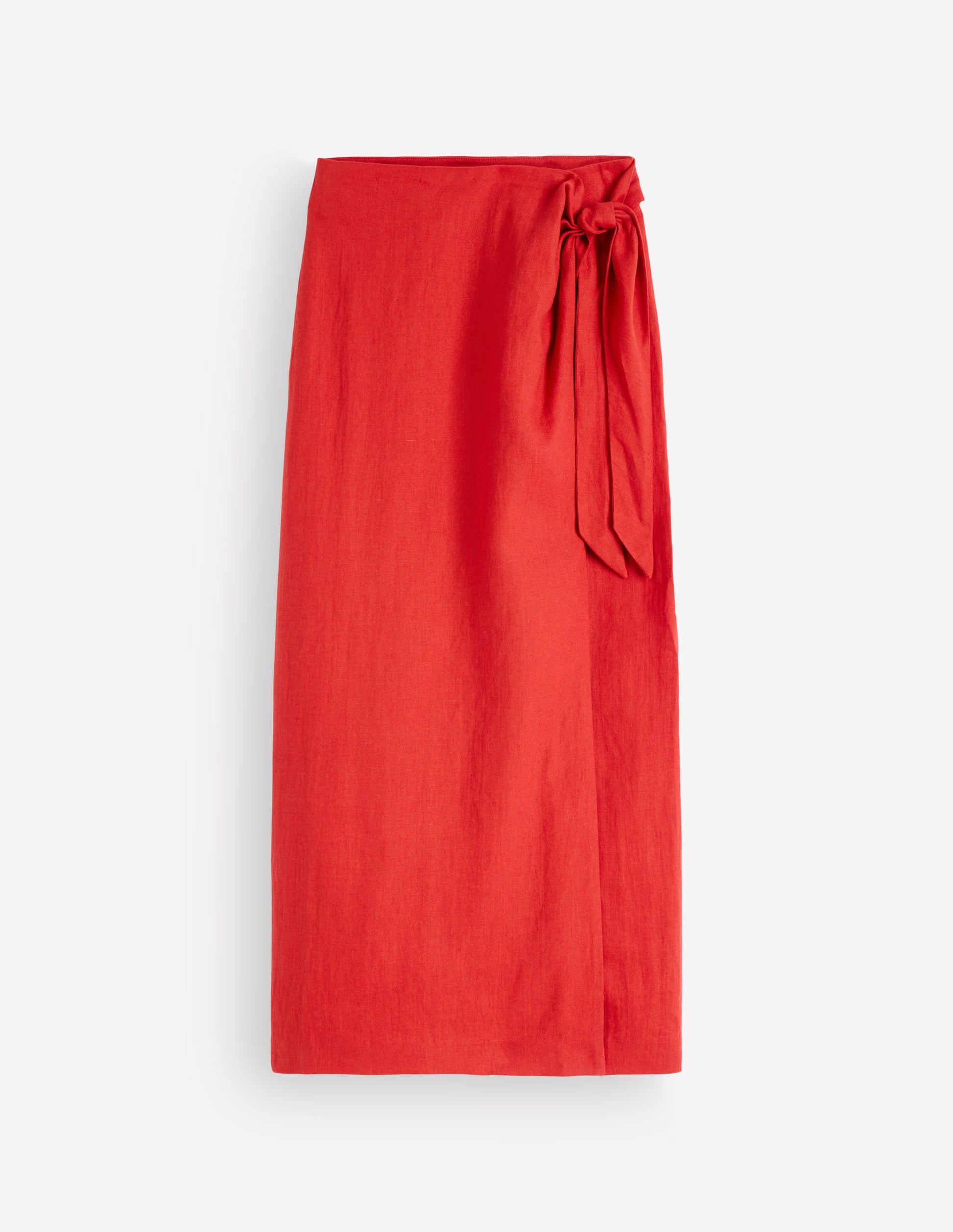 Dimitra Linen Column Skirt-Red Coral-7
