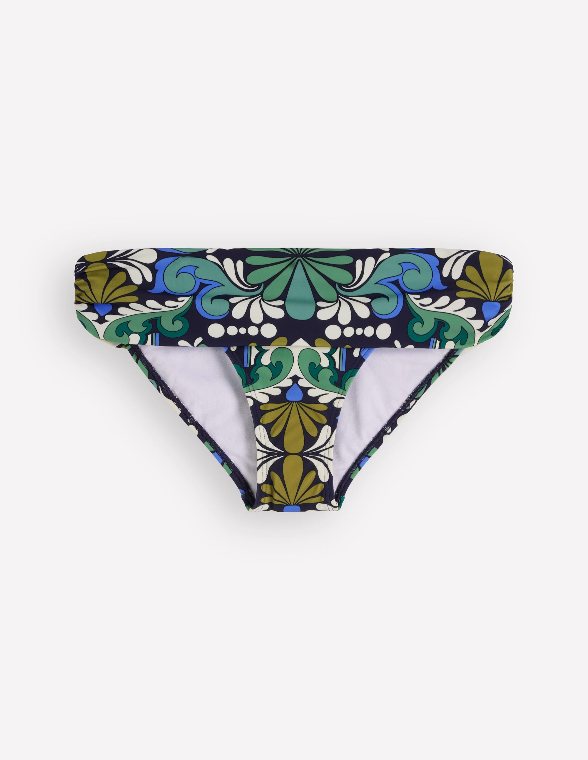 Classic Fold Bikini Bottoms-French Navy, Bloom Tapestry - Image 6