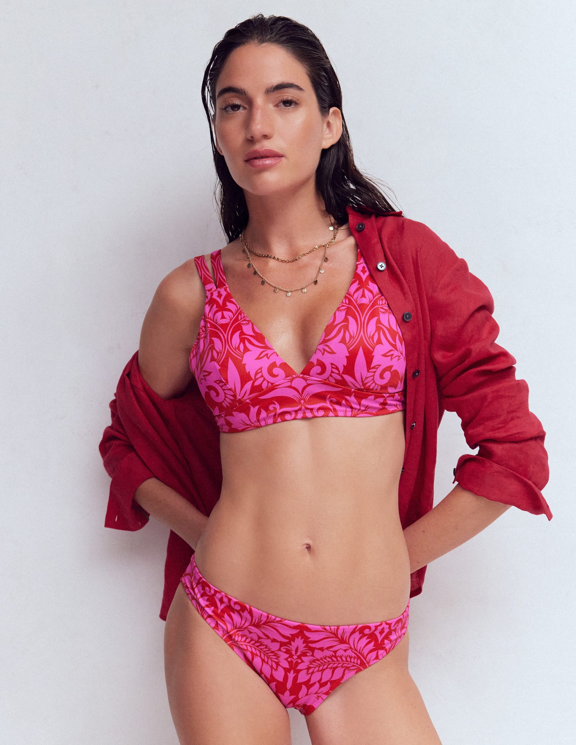 Classic Bikini Bottoms-Salsa, Ornamental Foliage - Image 1