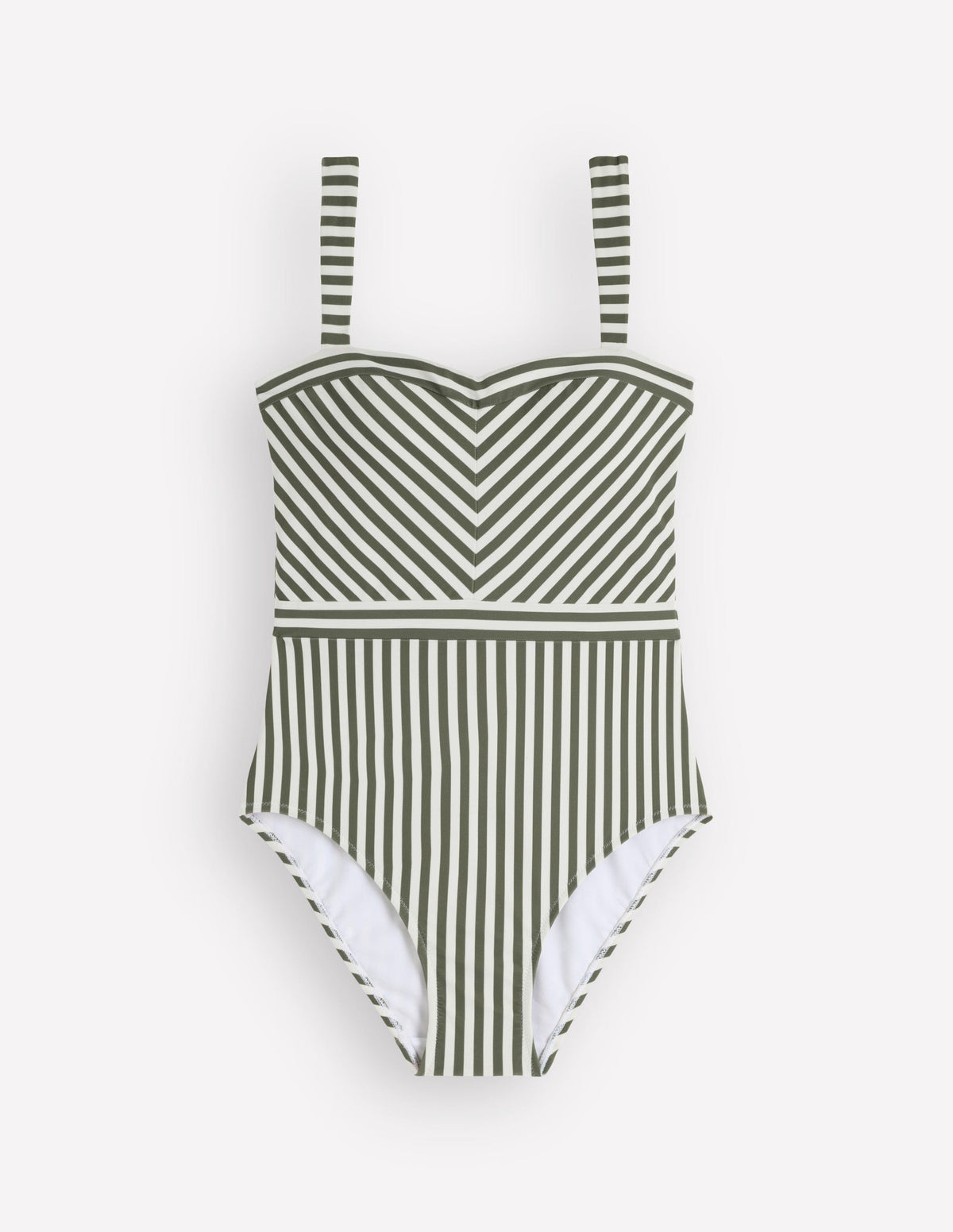 Clean Sweetheart Swimsuit-Olive Ivory Stripe - Image 4