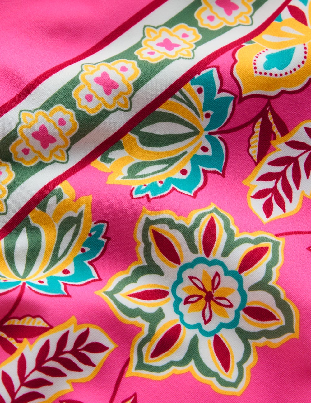 Bow Tie Shoulder Swimsuit-Sangria Sunset, Blossom - Image 7