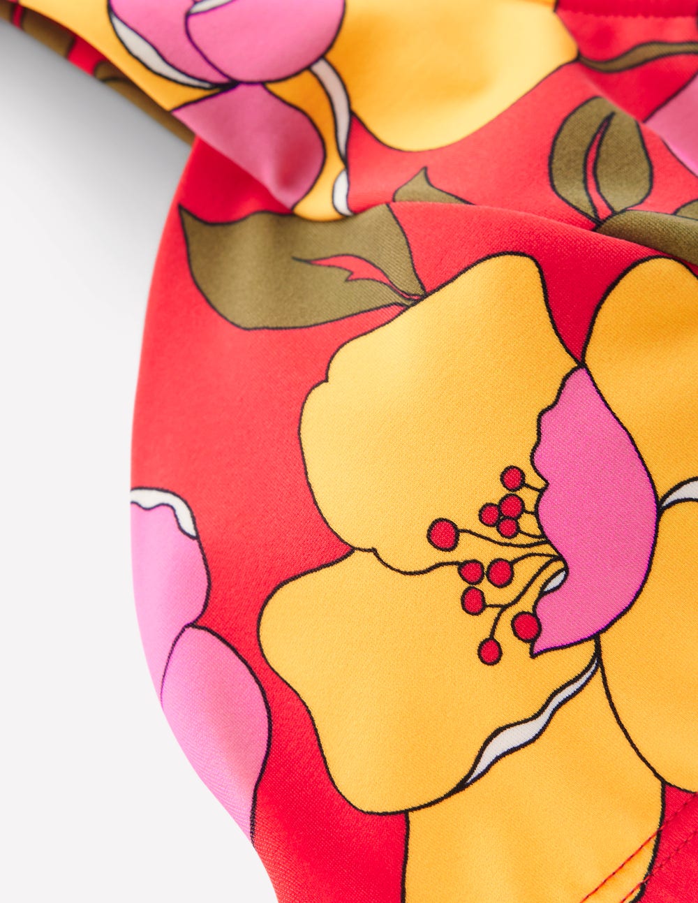 Sweetheart Sleeve Bikini Top-Red, Radiant Bloom - Image 8