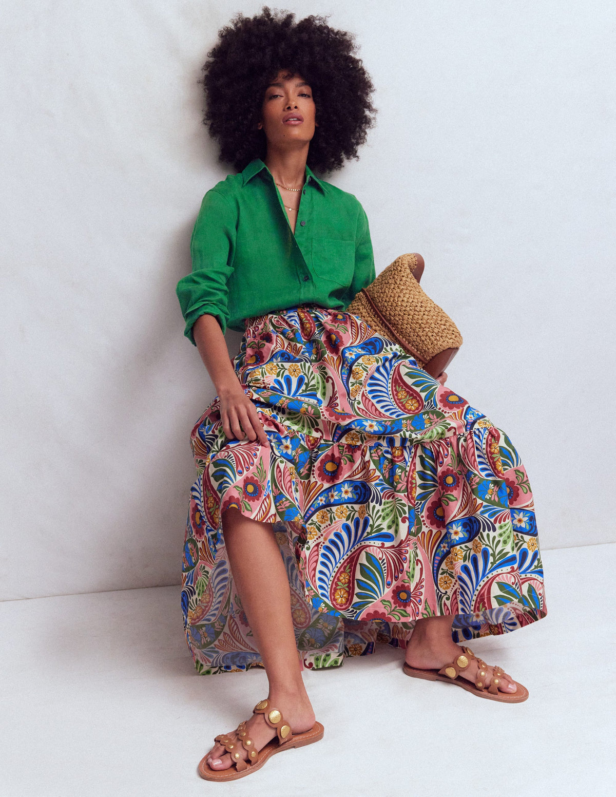 Sadie Relaxed Linen Shirt-Fresh Green - Image 4