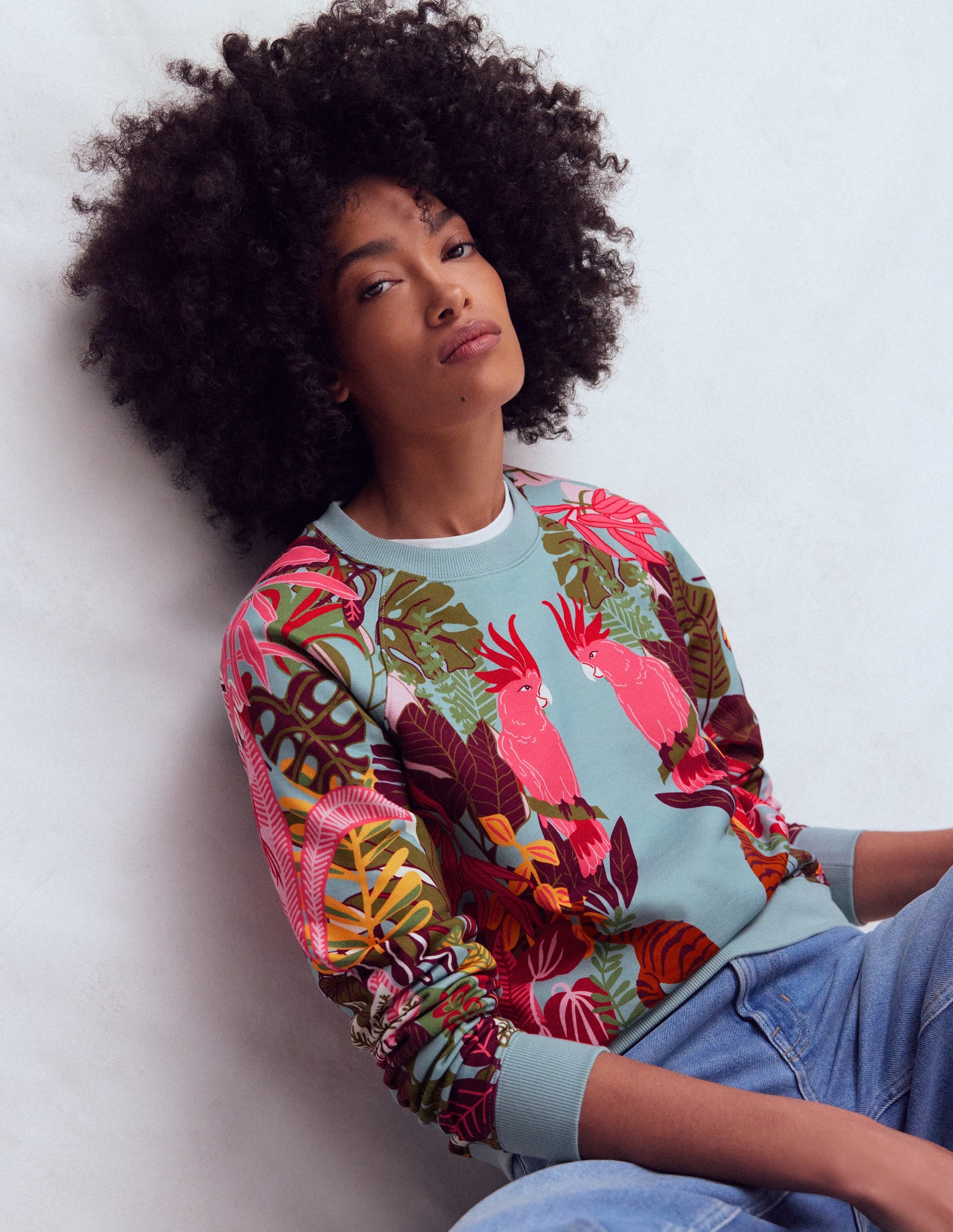 Rosa Printed Sweatshirt-Tropical Safari Placement - Image 1