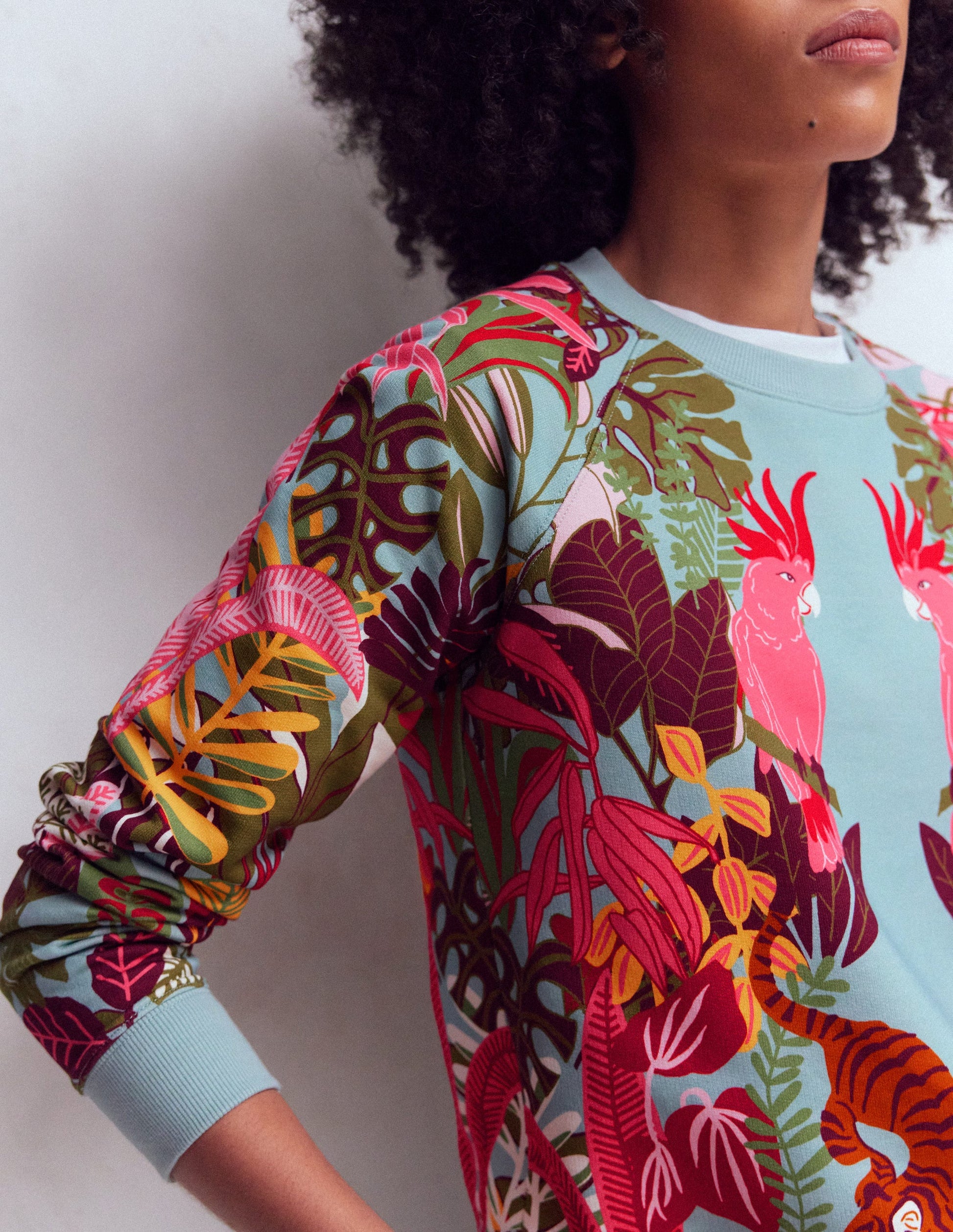 Rosa Printed Sweatshirt-Blue, Tropical Safari-2