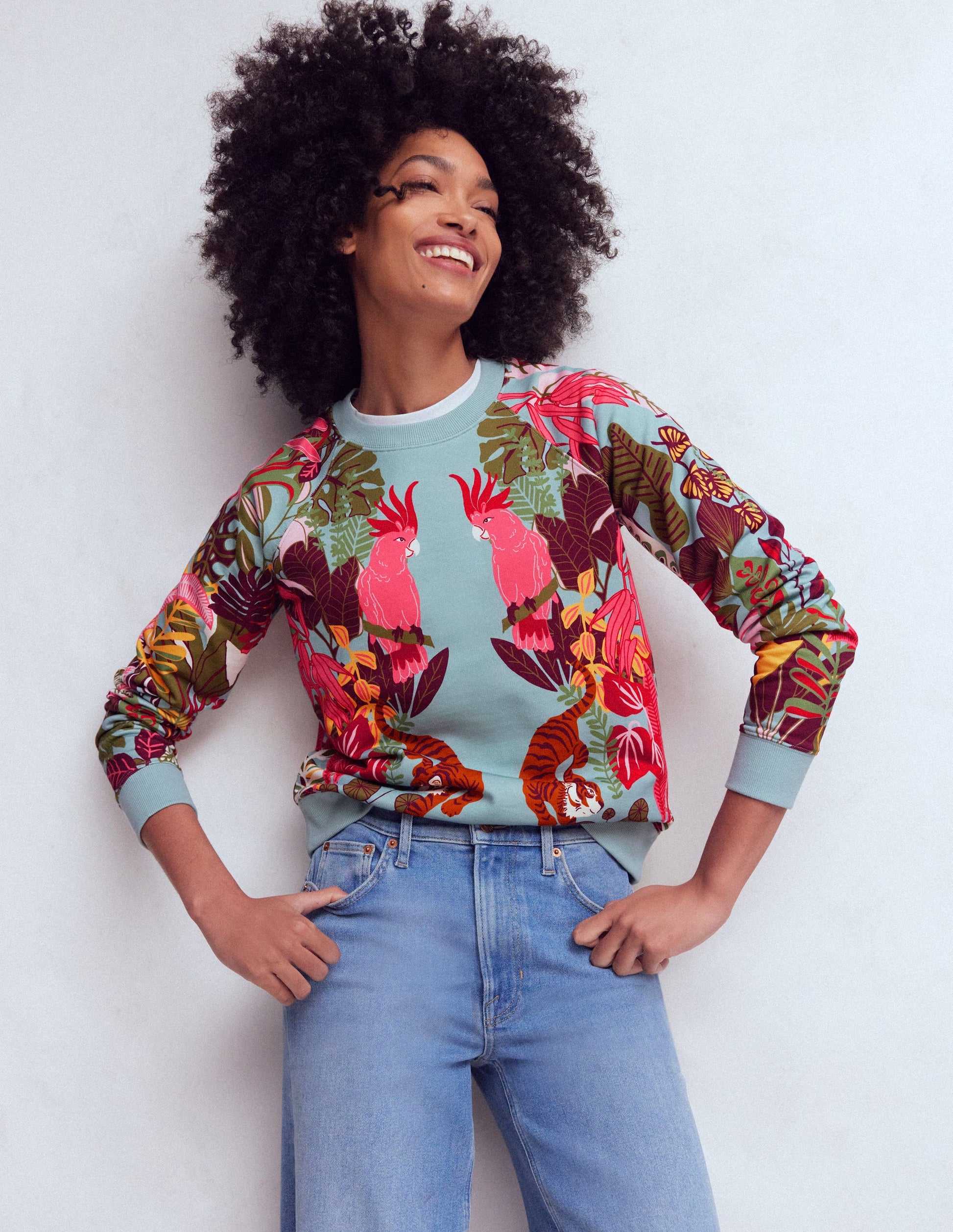 Rosa Printed Sweatshirt-Blue, Tropical Safari-4