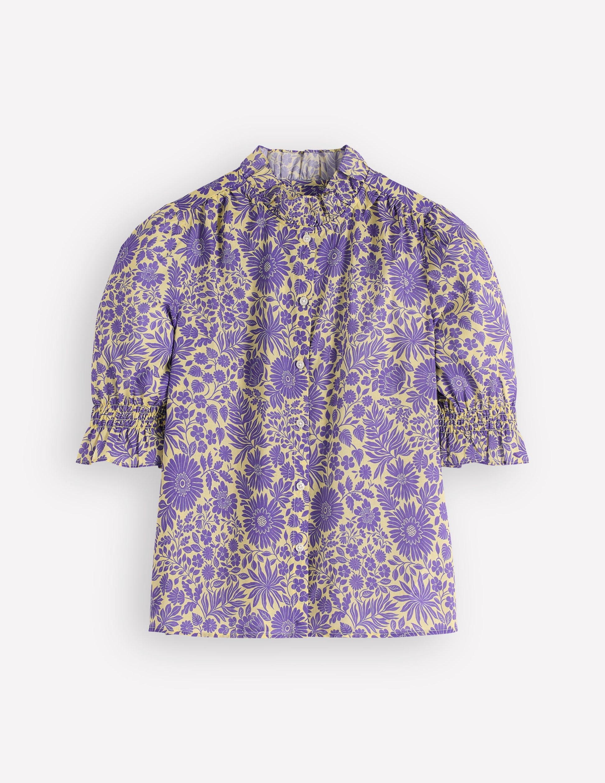 Heather Smocked Sleeve Top-Han Purple, Flowerbed Bloom-5