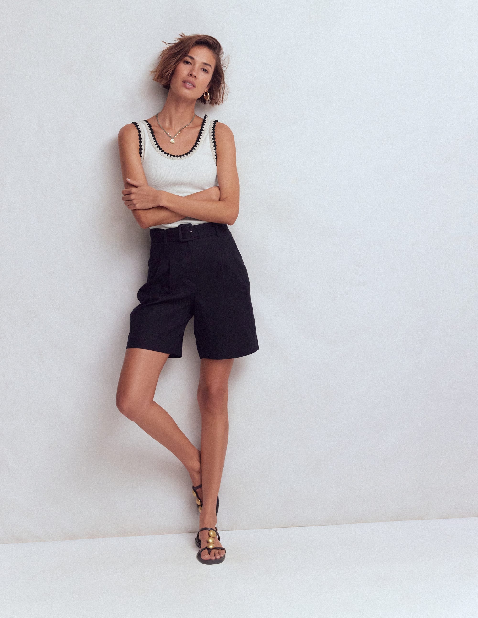 Maddie Trim Detail Vest-Ivory - Image 4