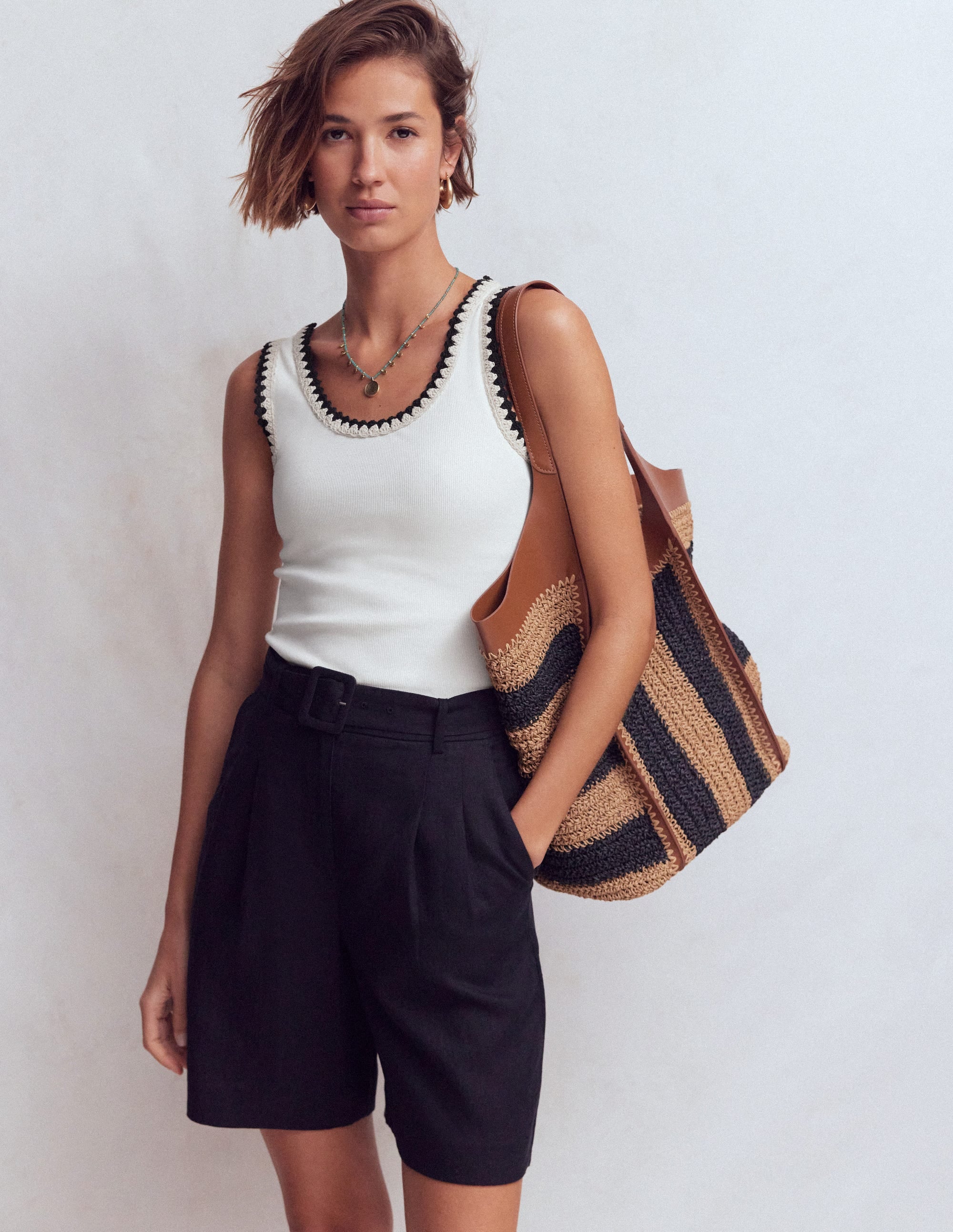 Maddie Trim Detail Vest-Ivory - Image 5