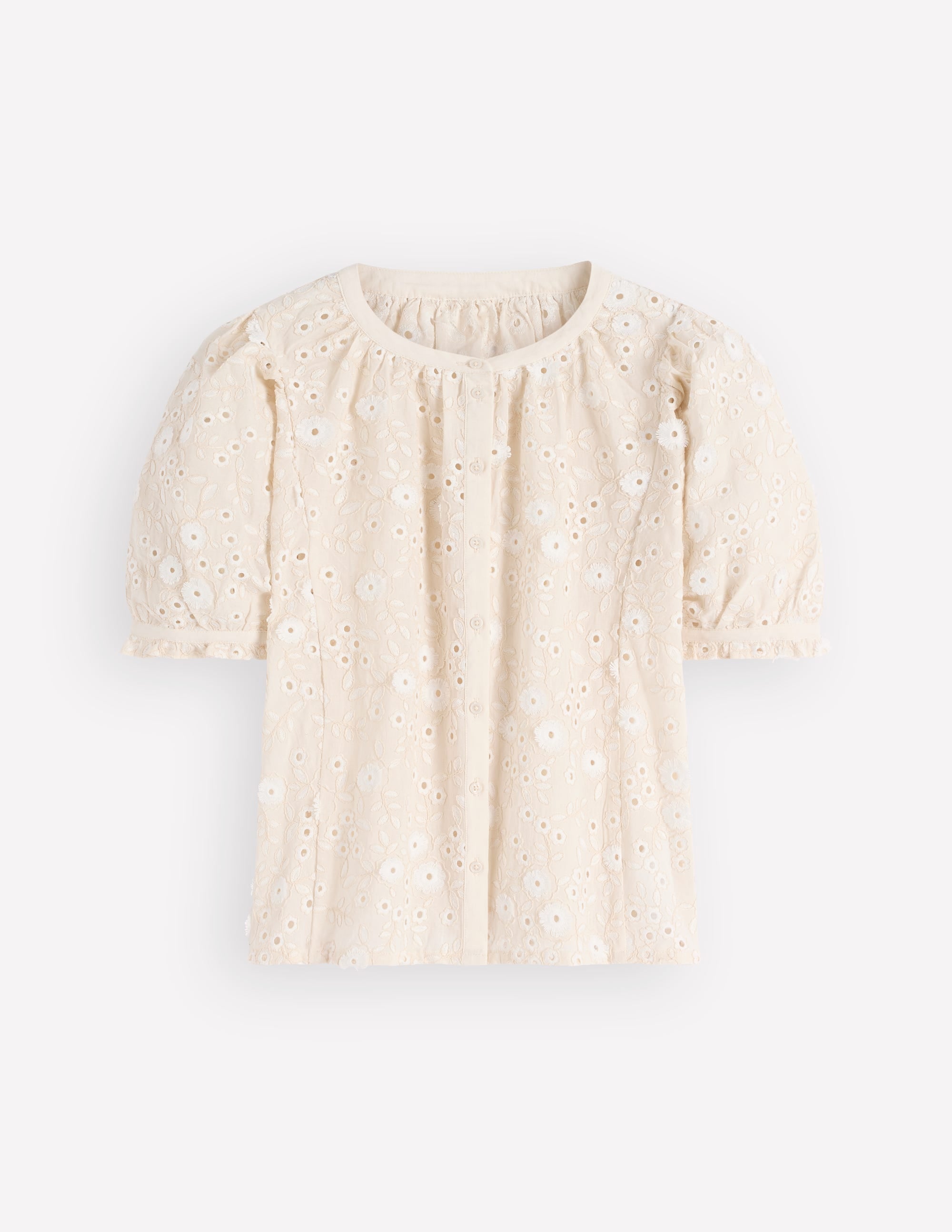 Camille Embroidered Cotton Top-Ivory Broderie - Image 5