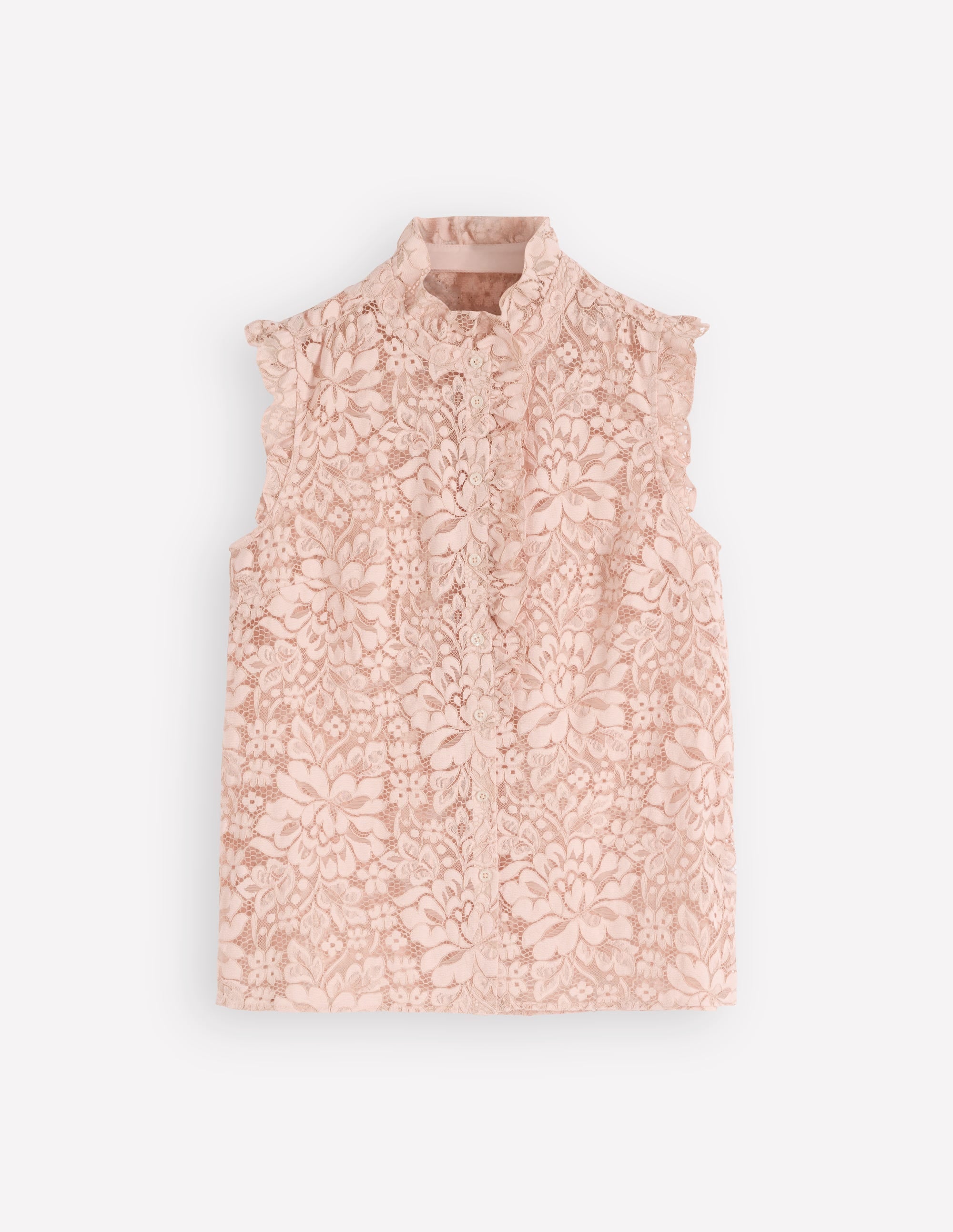 Isabel Sleeveless Lace Top-Pale Pink - Image 6