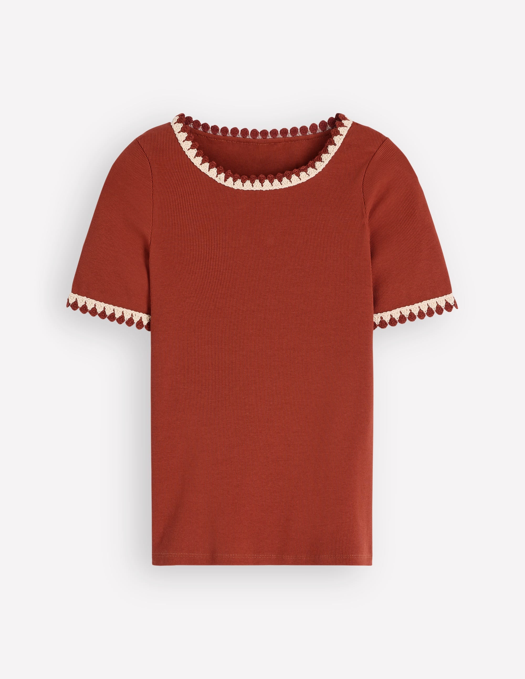 Maddie Trim Detail T-Shirt-Burnt Orange - Image 6