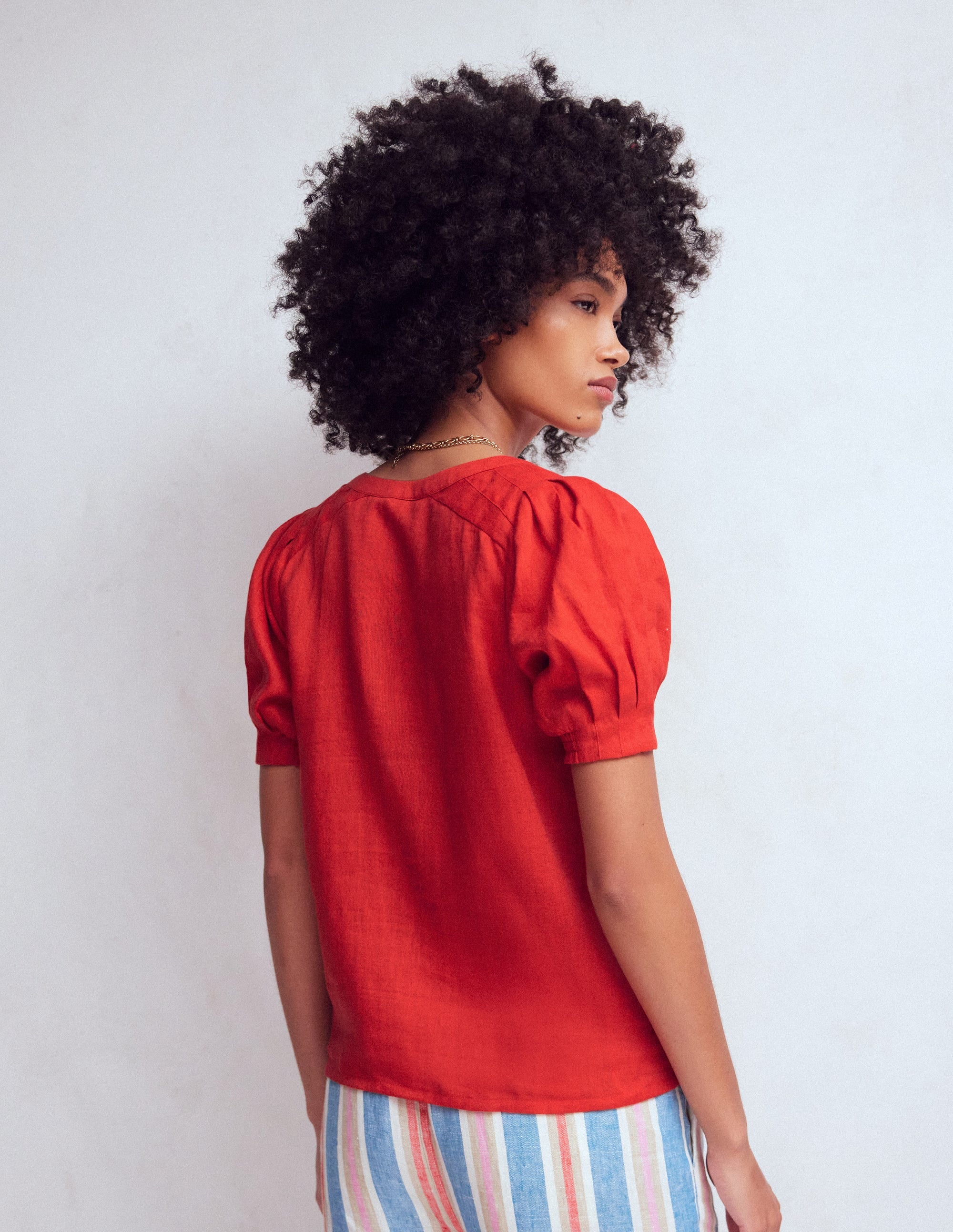 Rae Linen Top-Blood Orange - Image 3