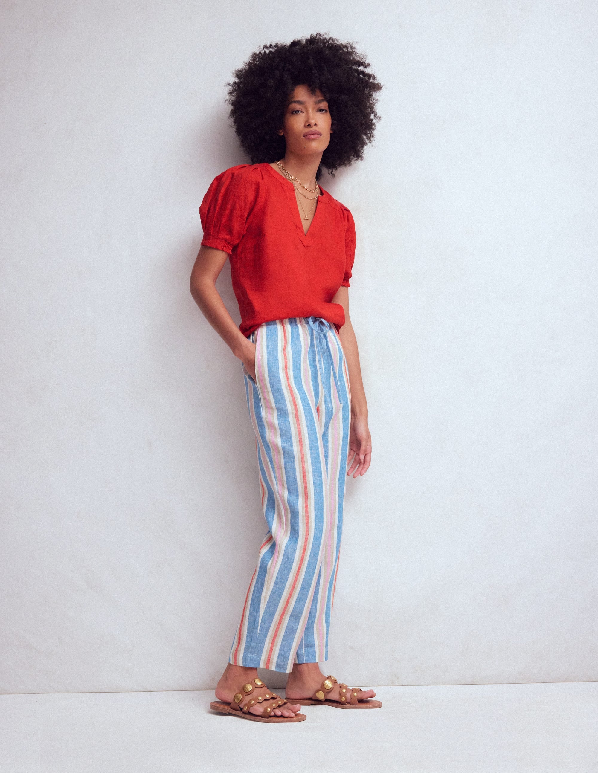 Rae Linen Top-Blood Orange - Image 4
