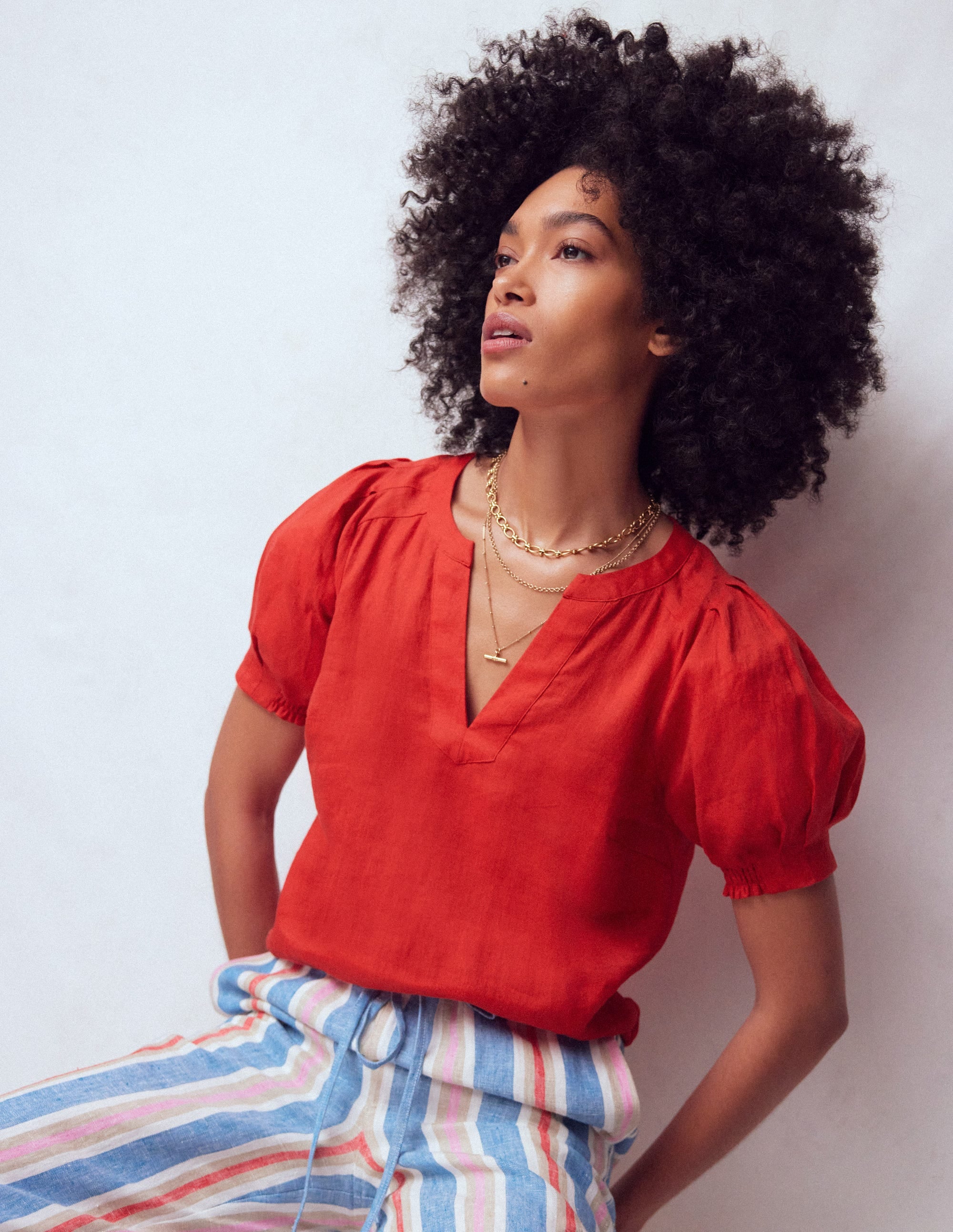 Rae Linen Top-Blood Orange - Image 5