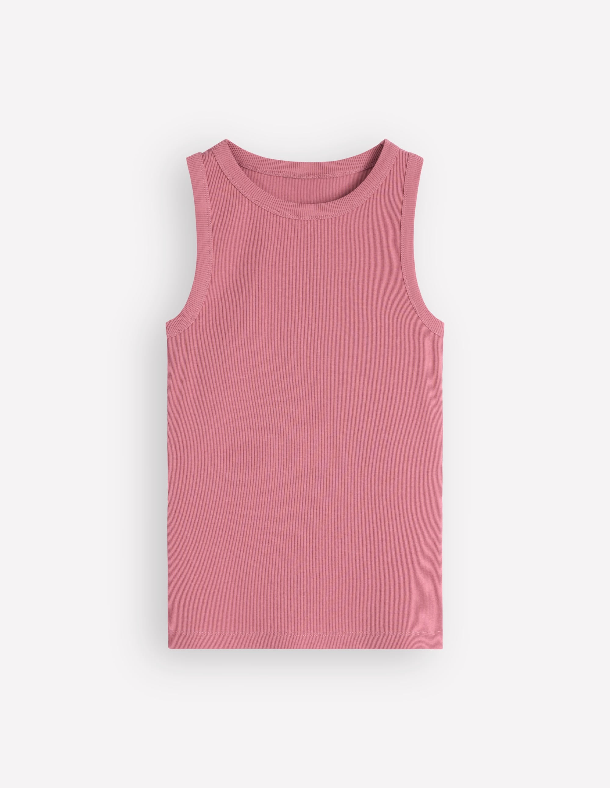 Ribbed Cotton Vest-Heather Rose - Image 5