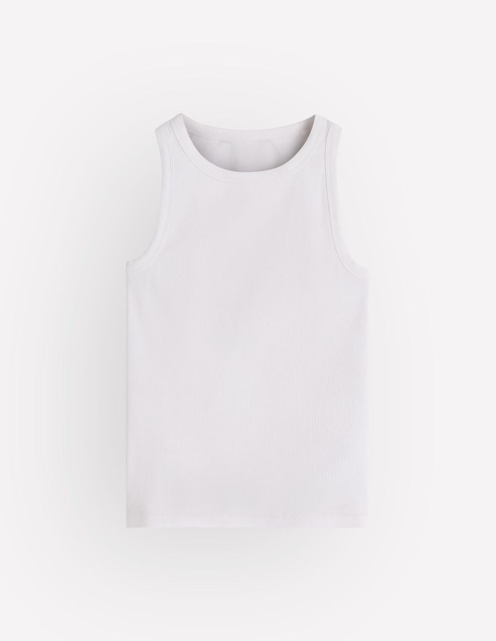 Ribbed Cotton Vest-White - Image 6