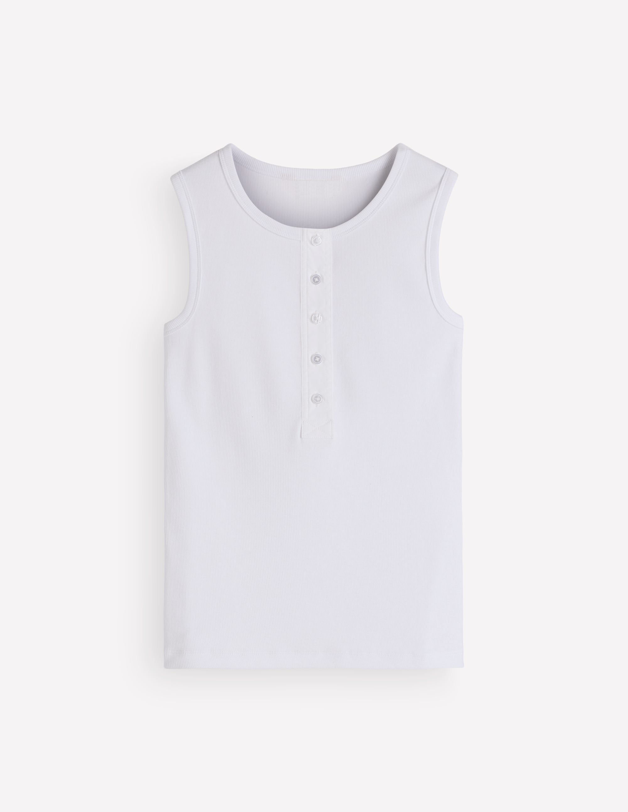 Crew Neck Henley Vest-White - Image 6