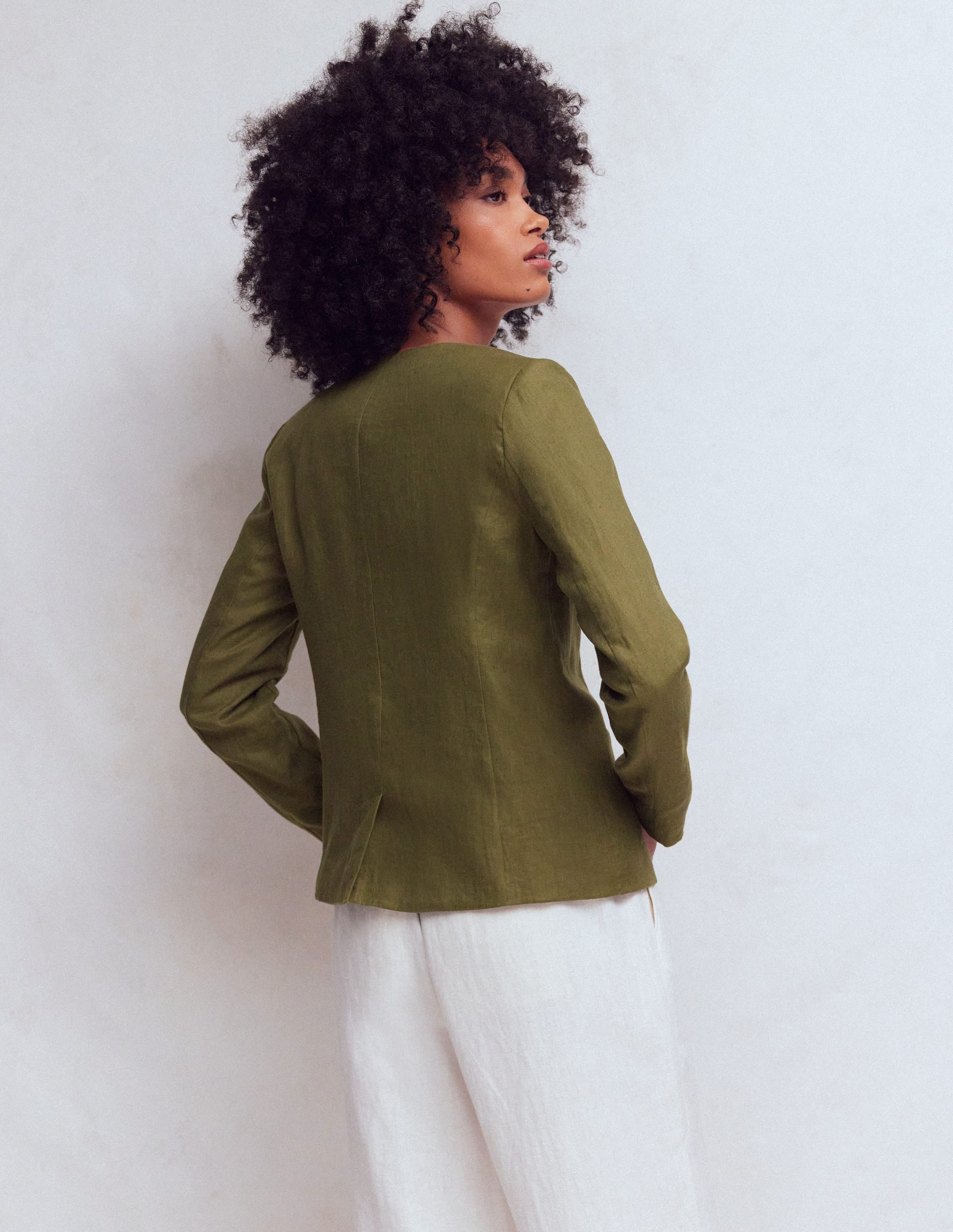 Hampstead Linen Blazer-Woodland Green - Image 3