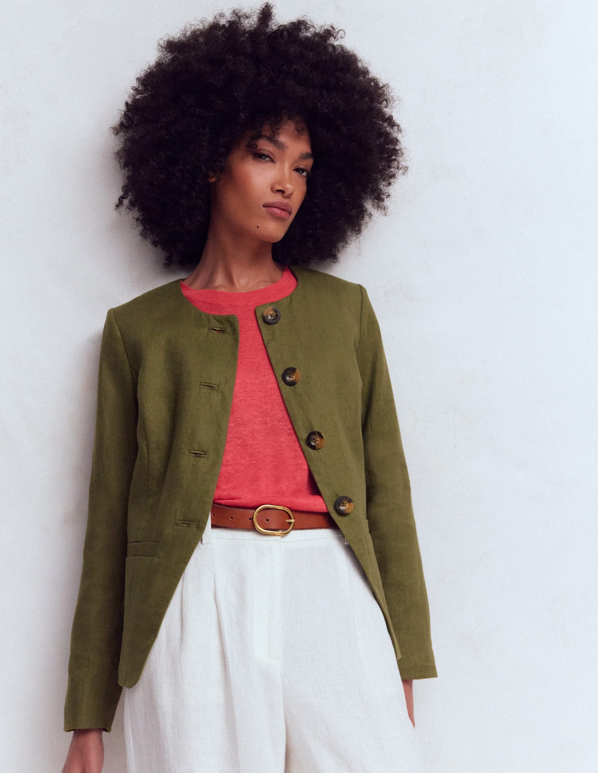 Hampstead Linen Blazer-Woodland Green - Image 4