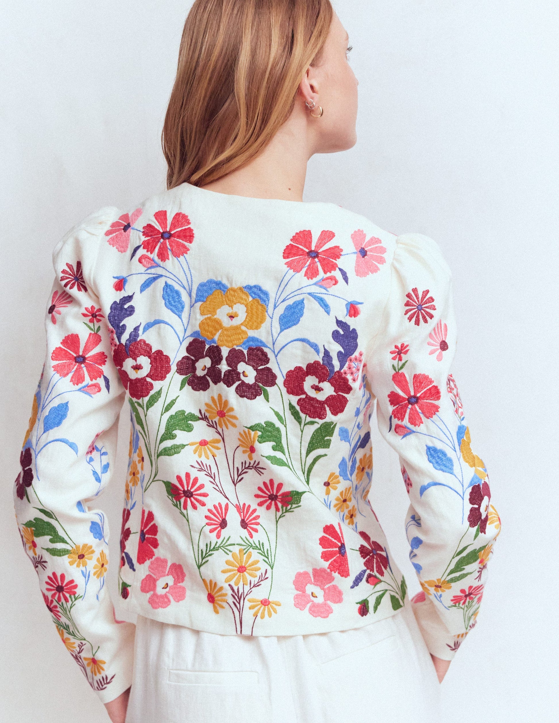 Salisbury Puff Sleeve Jacket-Multi, Embroidery-5