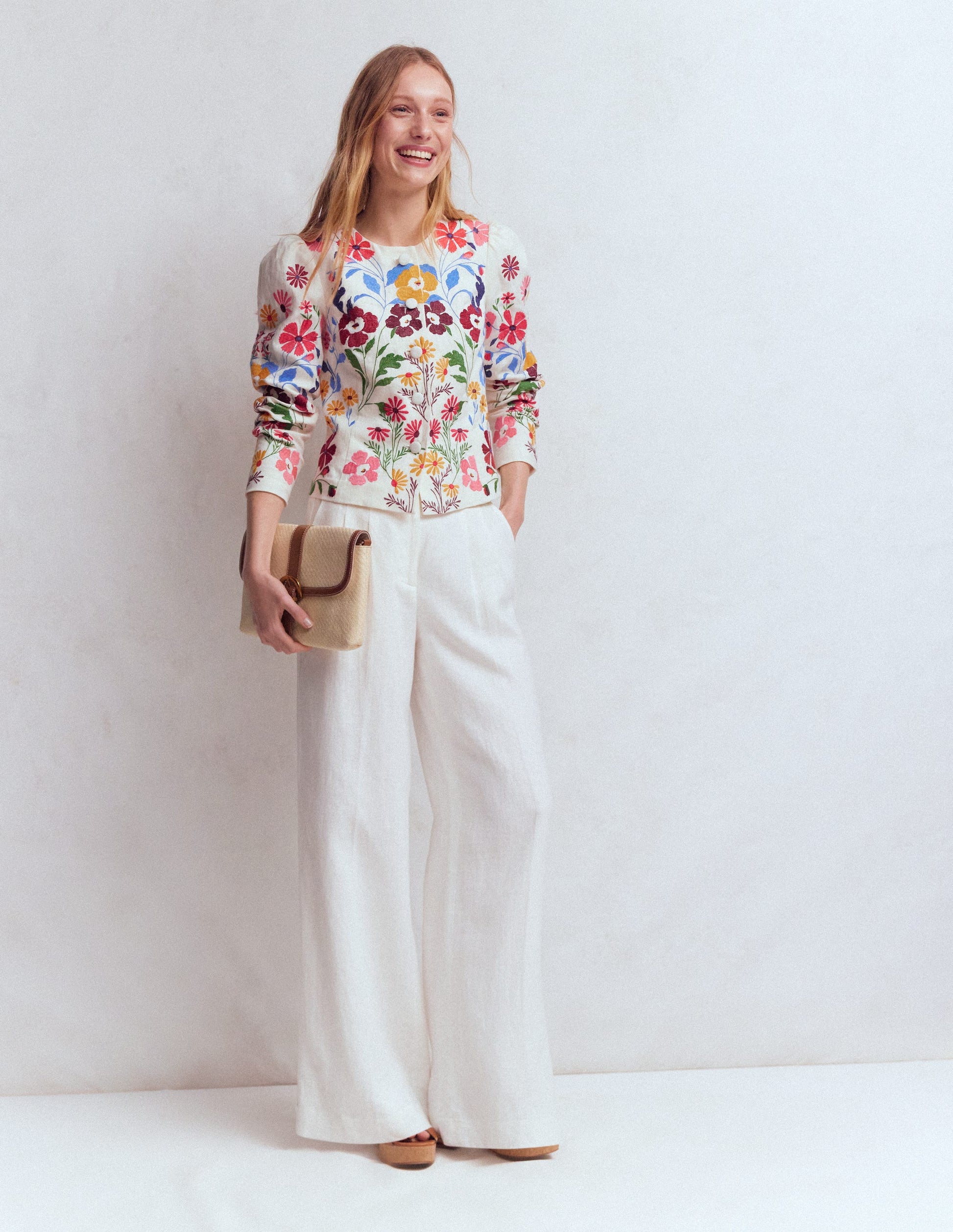 Salisbury Puff Sleeve Jacket-Multi, Embroidery-6