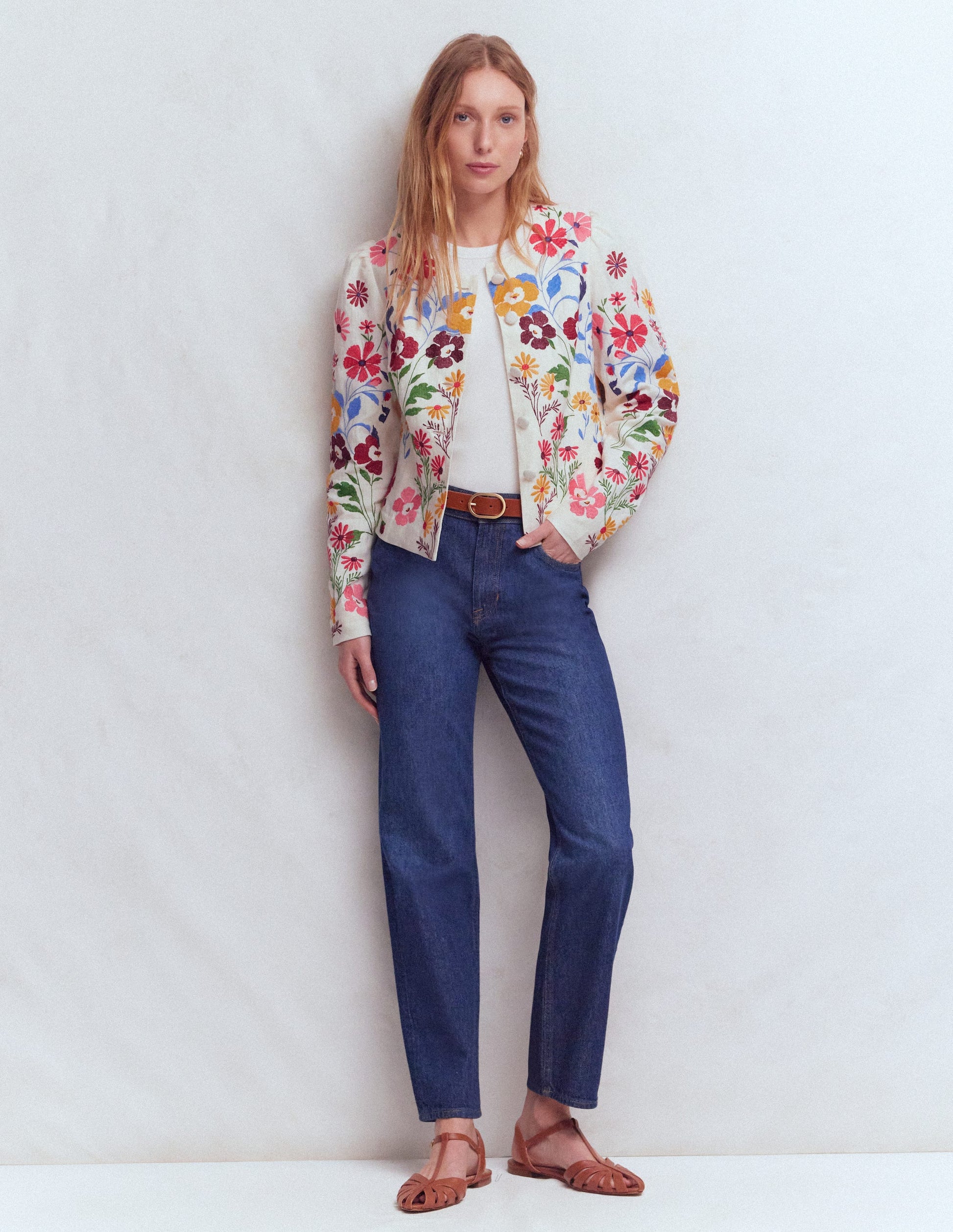 Salisbury Puff Sleeve Jacket-Multi, Embroidery-7