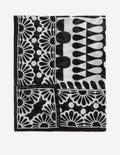 Printed Sarong Scarf-Black, Geo Stamp