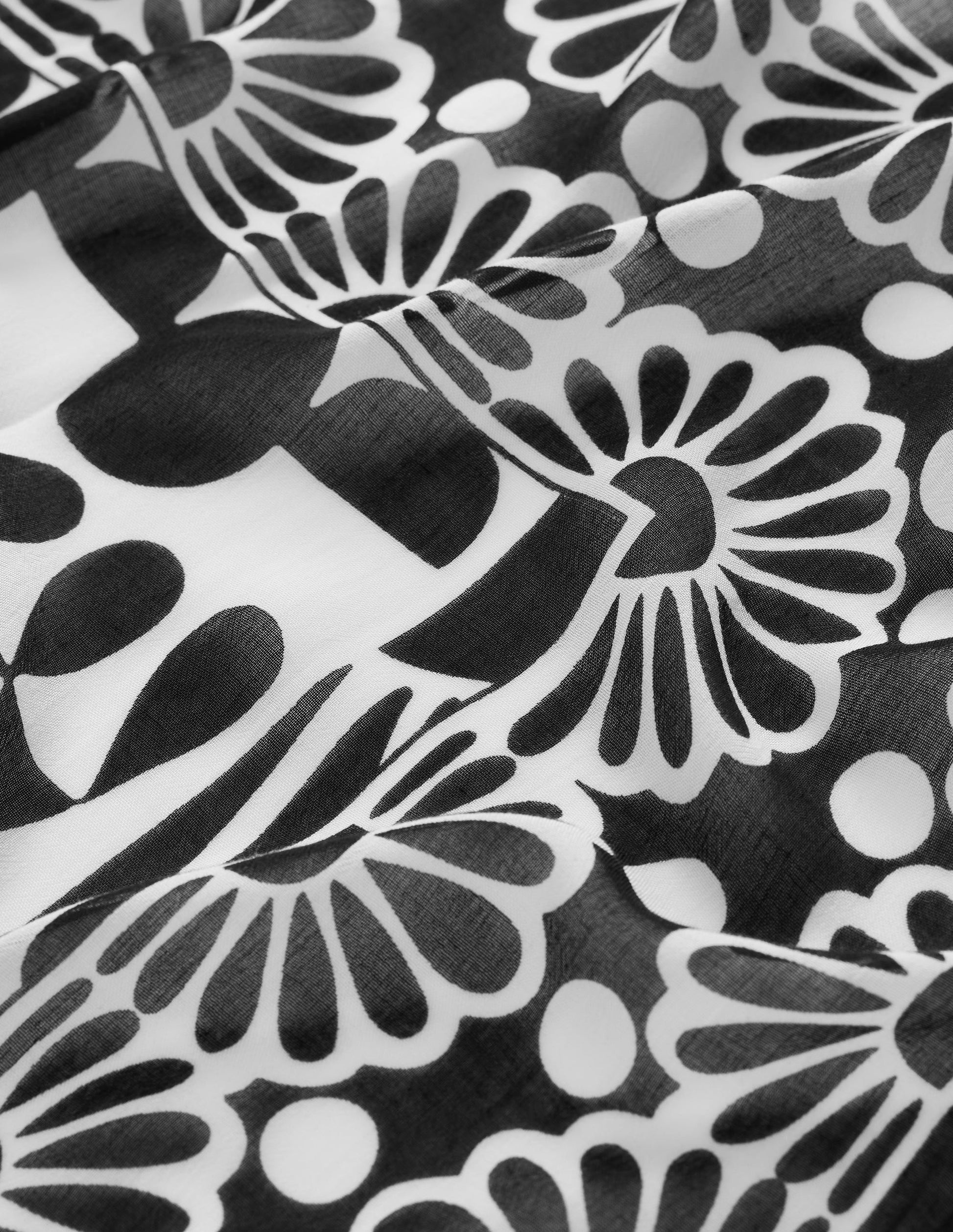 Printed Sarong Scarf-Black, Geo Stamp-3