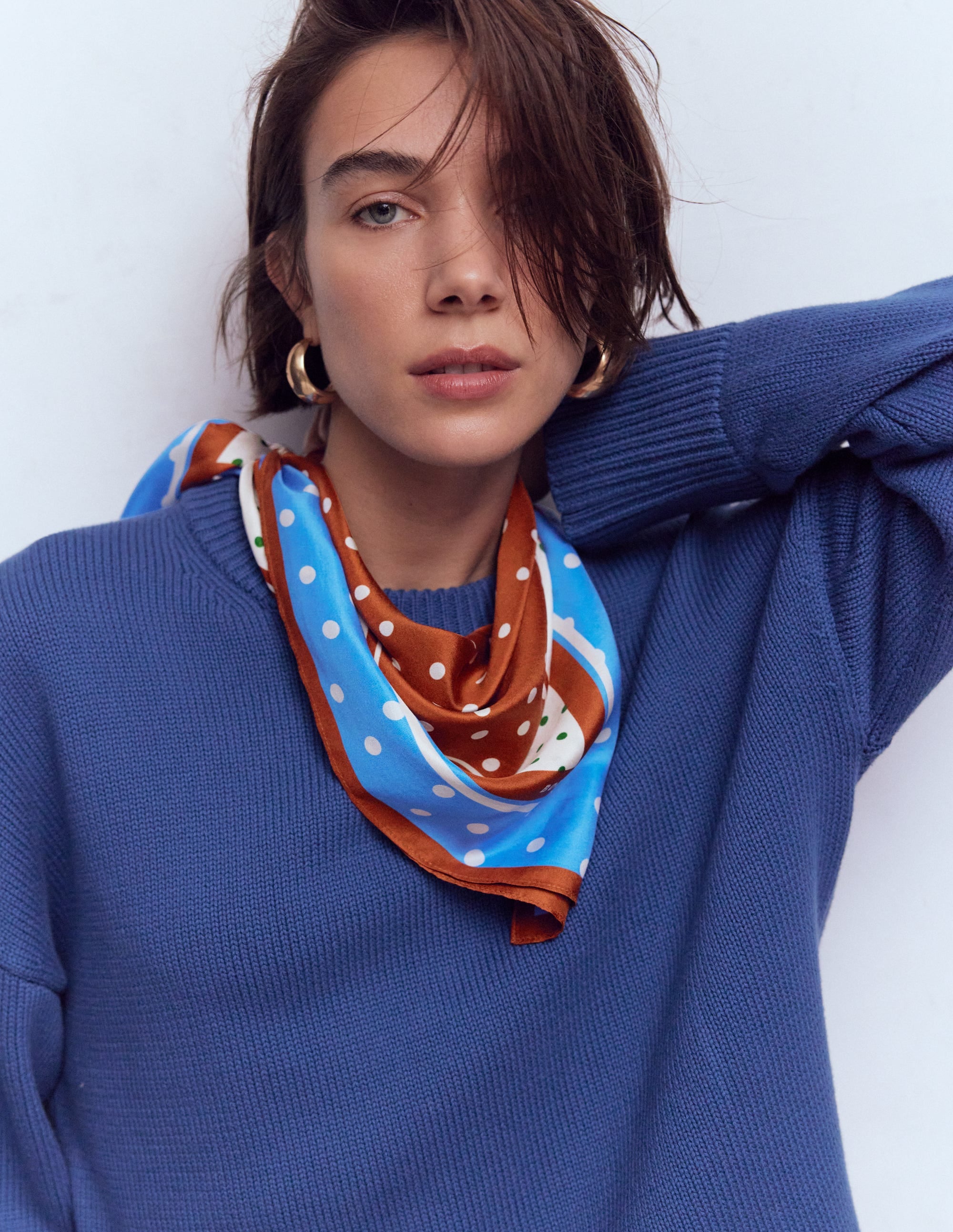 Elisabeth Silk Square Scarf-Multi, Painted Dot - Image 2