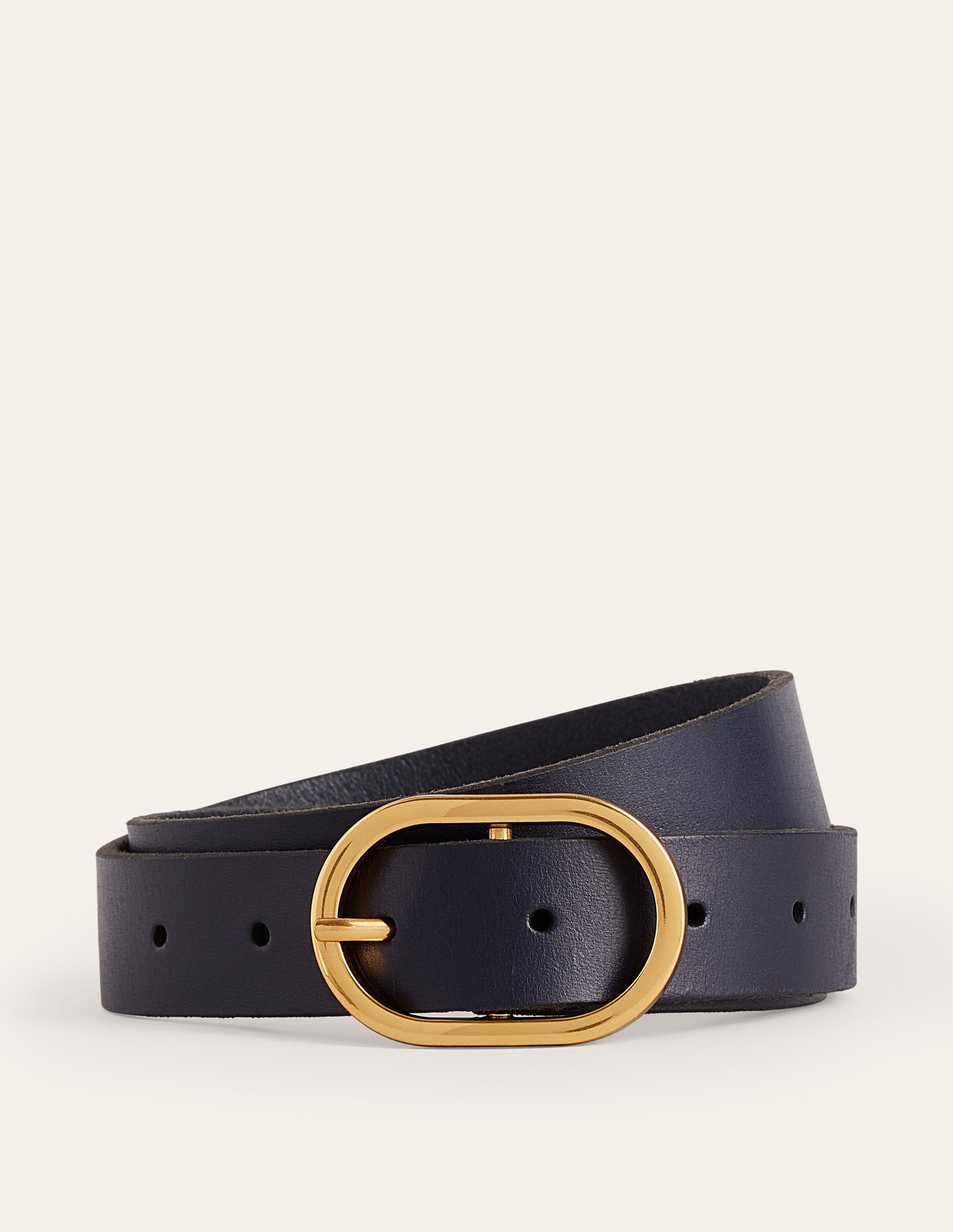 Classic Leather Belt-Navy-1