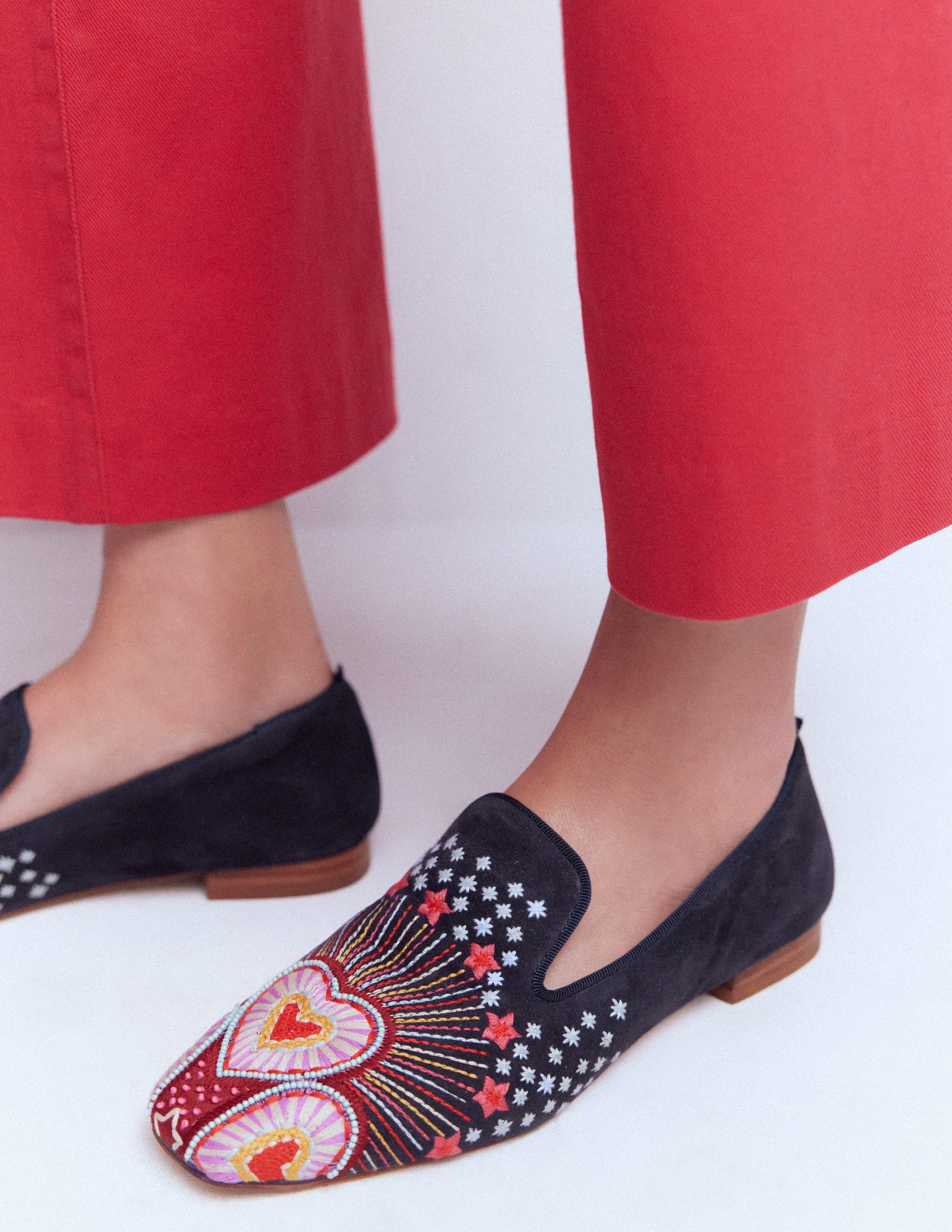 Slipper Cut Loafers-Navy-2