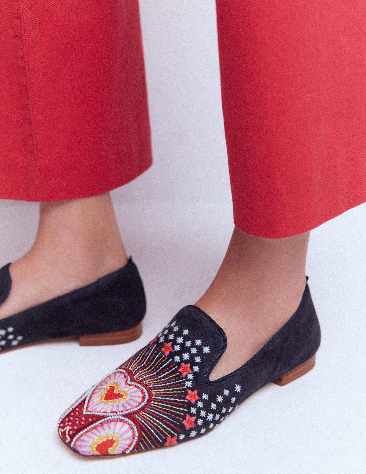 Slipper Cut Loafers-Navy - Image 2