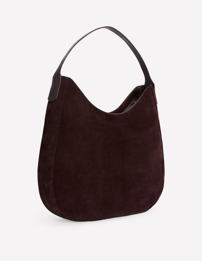 Suede Hobo Bag-Bitter Chocolate-3