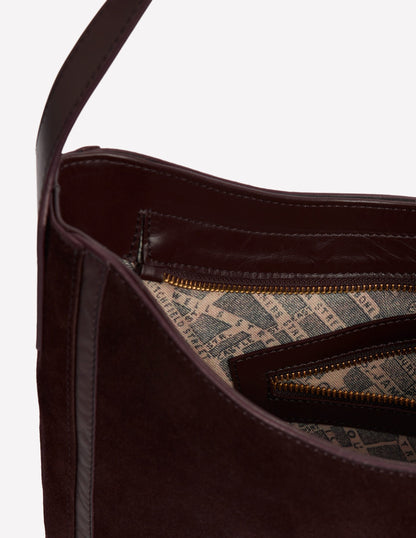 Suede Hobo Bag-Bitter Chocolate-4