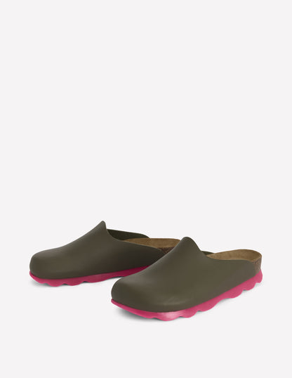 Lyla Colour Block Clogs-Khaki/Pink-5