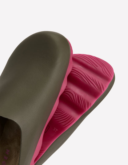 Lyla Colour Block Clogs-Khaki/Pink-6