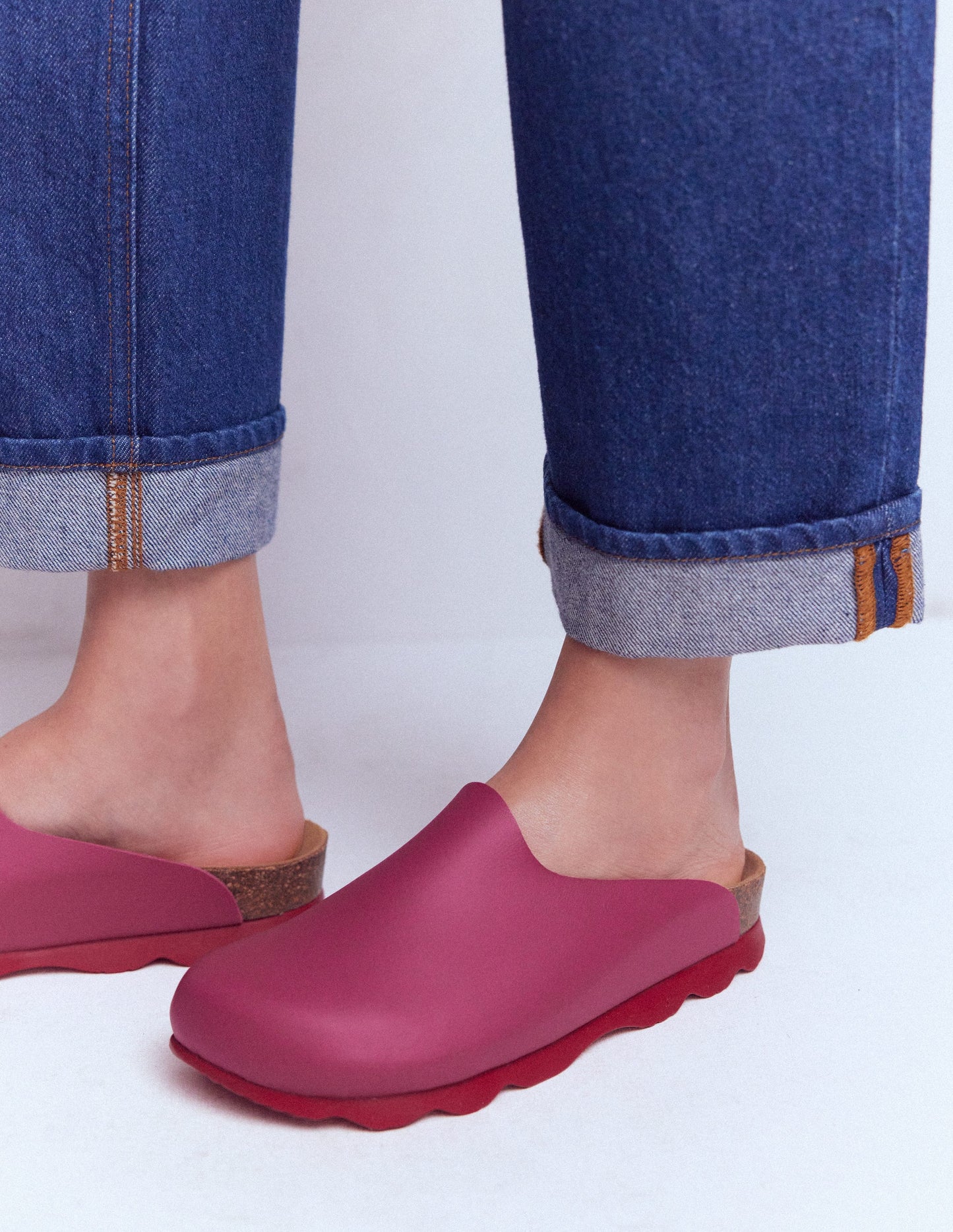 Lyla Colour Block Clogs-Pink/Red