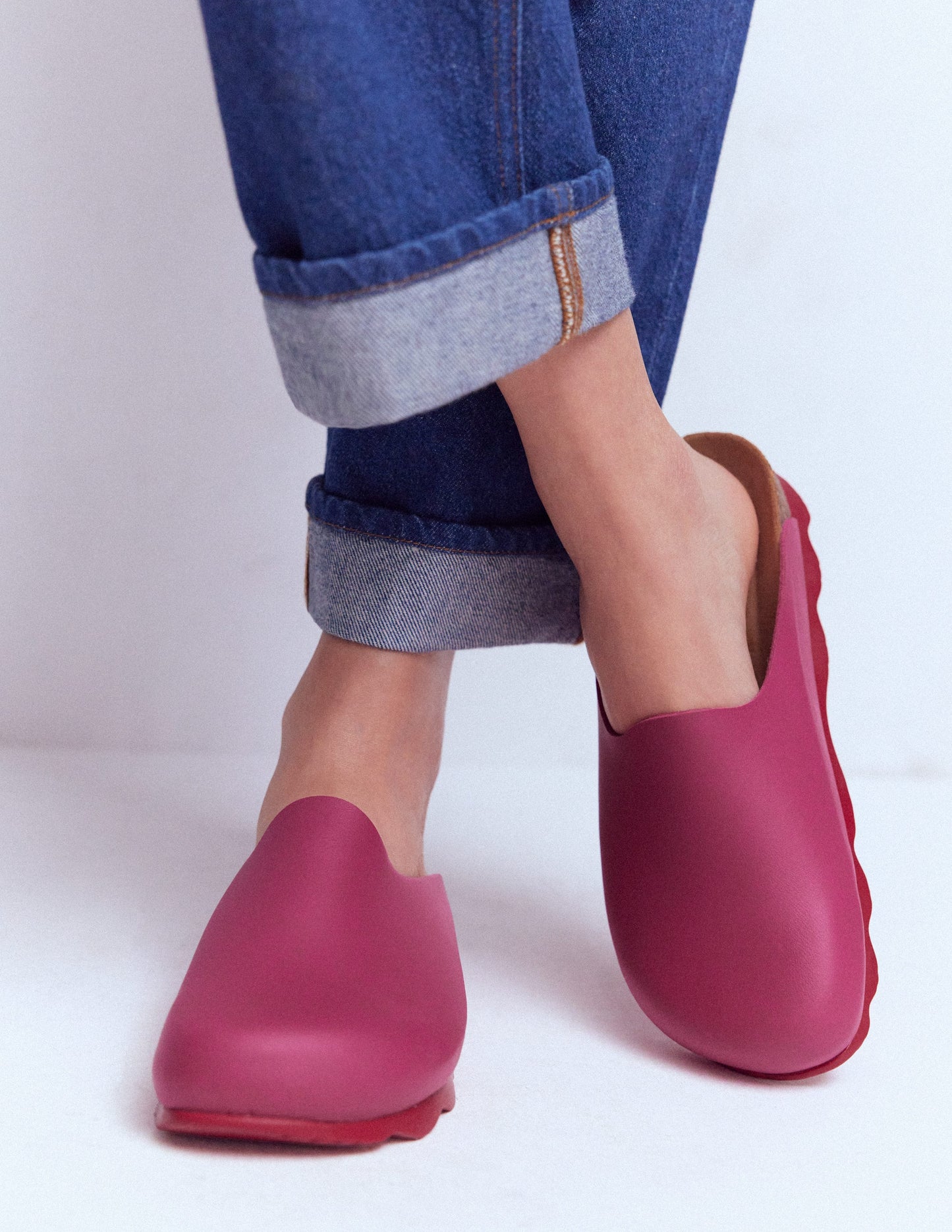Lyla Colour Block Clogs-Pink/Red