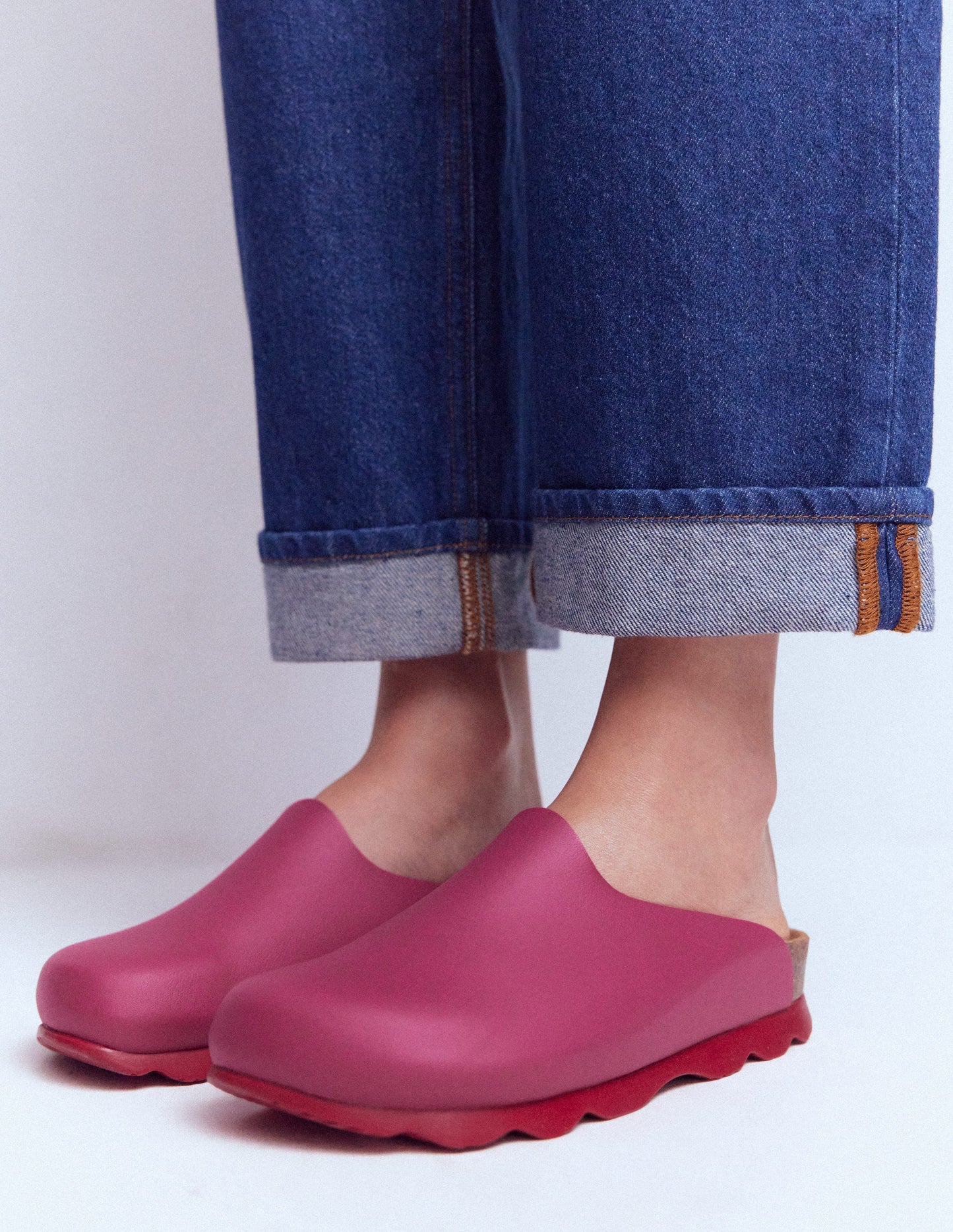 Lyla Colour Block Clogs-Pink/Red
